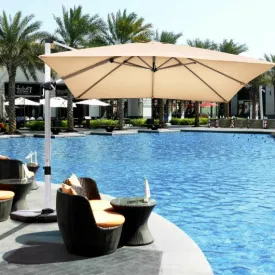 10 Ft 360 Degree Tilt Aluminum Square Patio Offset Cantilever Umbrella-Beige 10 Ft 360 Degree Tilt Aluminum Square Patio Offset Cantilever Umbrella-Beige