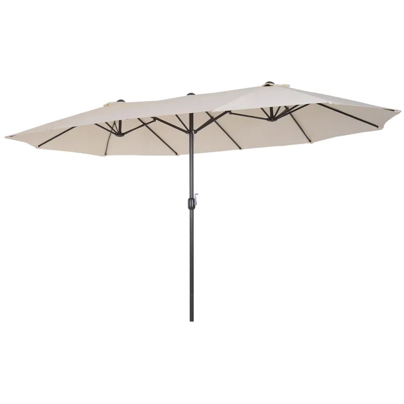 15' Double-Sided Outdoor Patio Umbrella Parasol - Beige