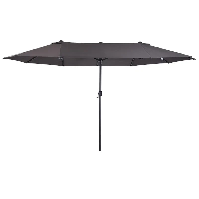 15' Double-Sided Outdoor Patio Umbrella Parasol - Gray