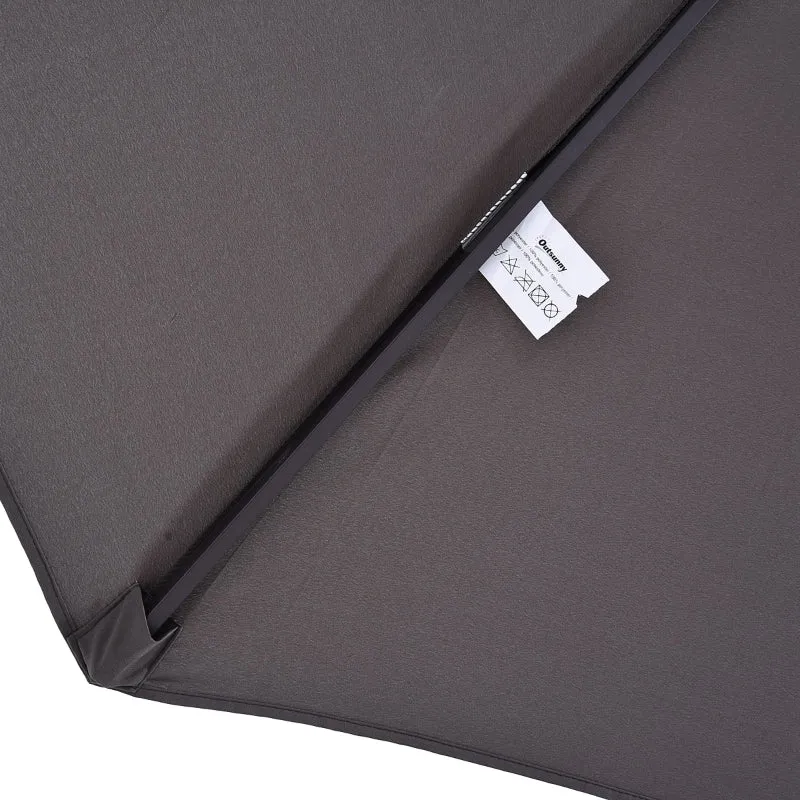 15' Double-Sided Outdoor Patio Umbrella Parasol - Gray