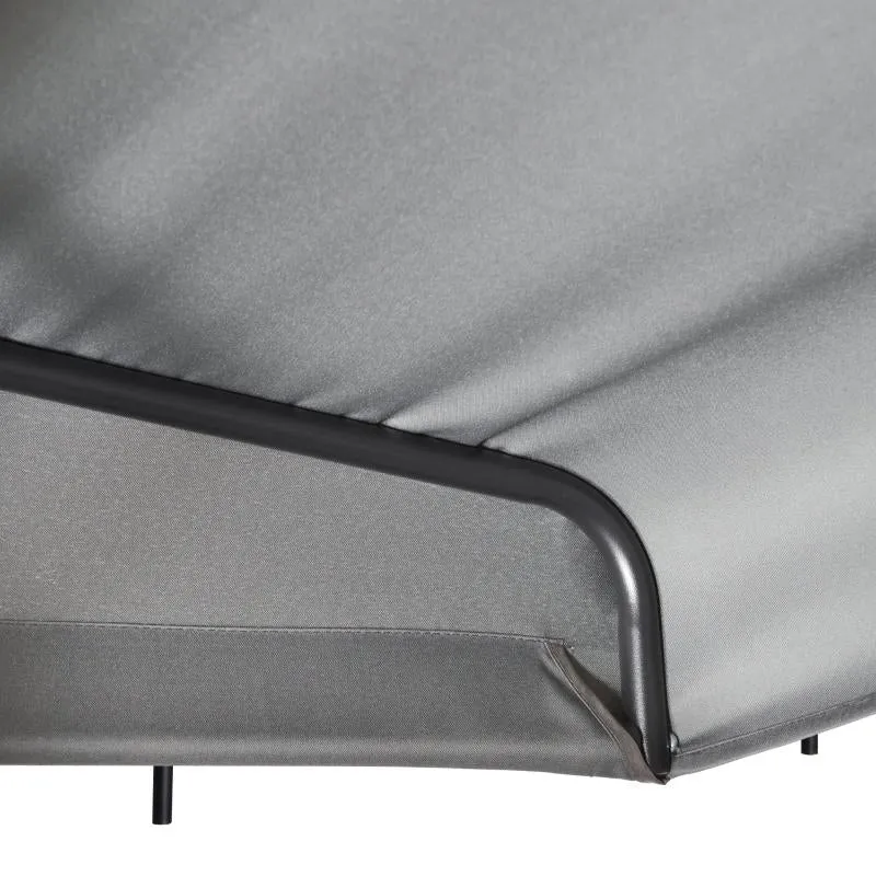 2 in 1 Swing Chair/Bed - 3 Seater Porch Canopy Swing Chair With Metal Frame - Dark Grey