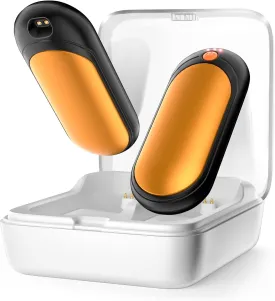 2 Pack 14000mAh Hand Warmers Rechargeable with AI Charging Case, Portable Electric Handwarmers, Reusable Pocket Heater Great for, Hunting, Golf, Camping, Raynauds, Christmas Outdoor, Women Men Gifts