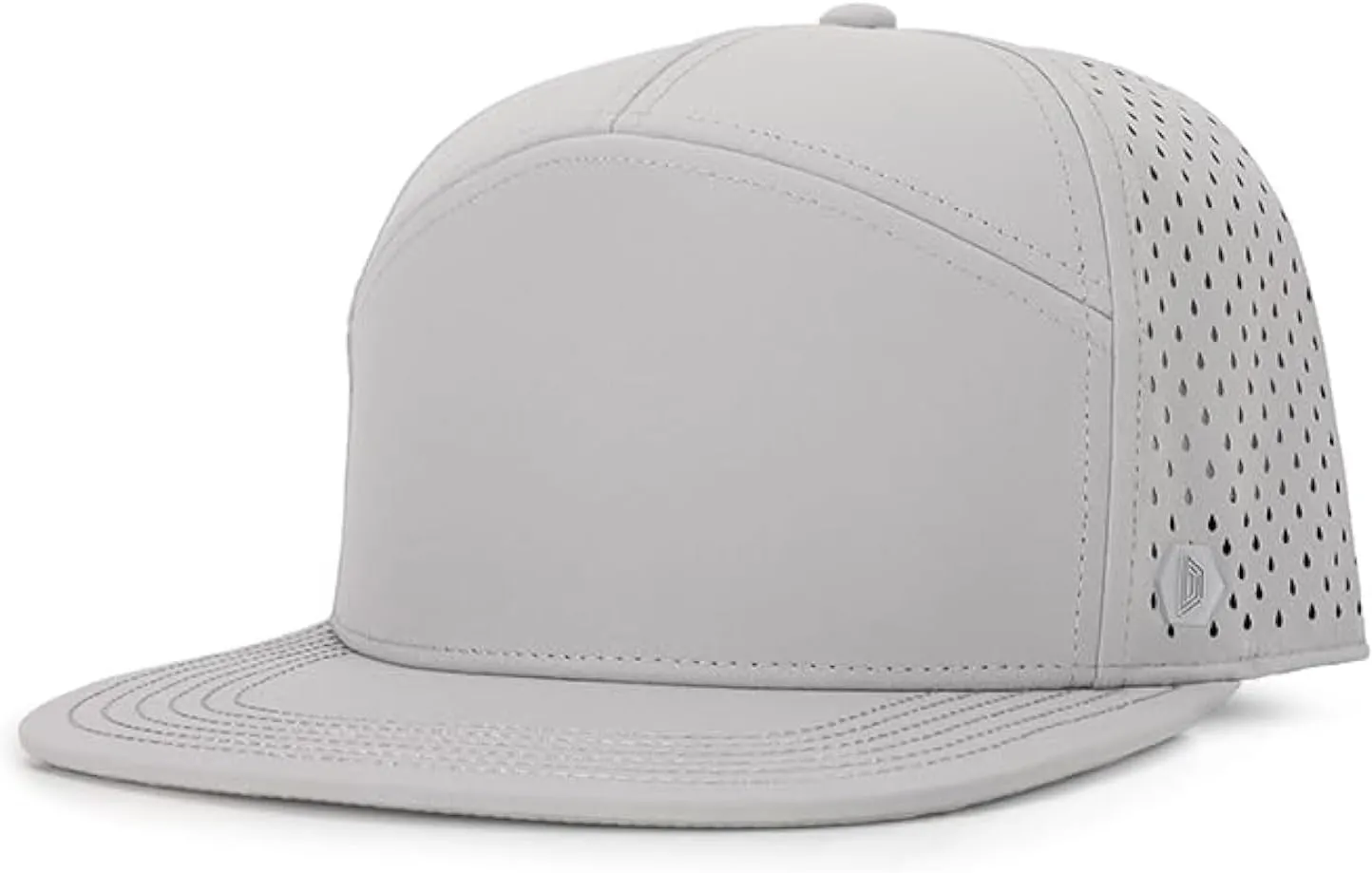 7 Panel, Flat Bill, Performance Snapback Hat, Water-Resistant Baseball Cap, Men & Women