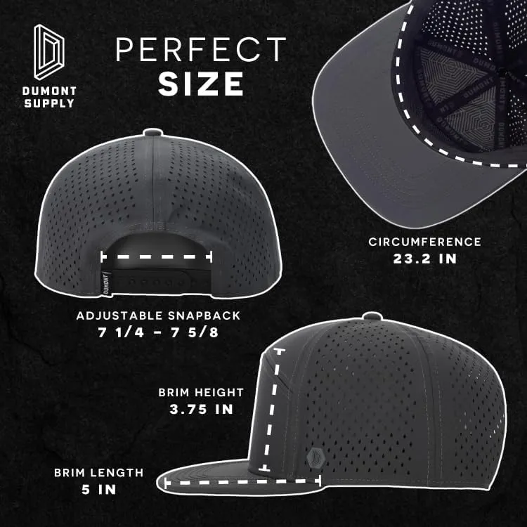 7 Panel, Flat Bill, Performance Snapback Hat, Water-Resistant Baseball Cap, Men & Women