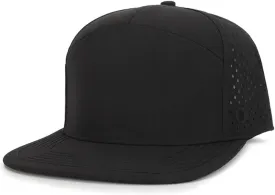 7 Panel, Flat Bill, Performance Snapback Hat, Water-Resistant Baseball Cap, Men & Women