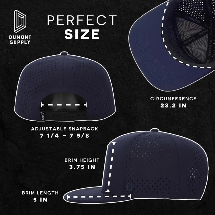 7 Panel, Flat Bill, Performance Snapback Hat, Water-Resistant Baseball Cap, Men & Women