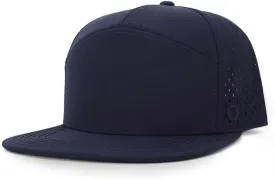7 Panel, Flat Bill, Performance Snapback Hat, Water-Resistant Baseball Cap, Men & Women