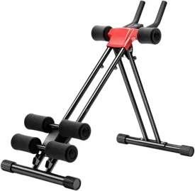 Ab Workout Equipment, Abdominal Roller, Adjustable Ab Machine Full Body for Home Gym, Strength Training Exercise Equipment for Body Shaping, Foldable Waist Trainer for Beginner