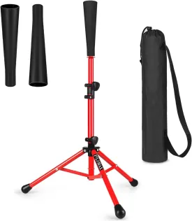 Batting Tee,Baseball Tee,Softball Tee, for Kids,Teens,Adults Baseball Hitting Practicing. Include 2 Pcs Replaceable Rubber Ball Seat and Carrying Bag.Adjustable Height|Portable|Collapsible.