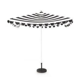 Black and White Umbrella with Stand