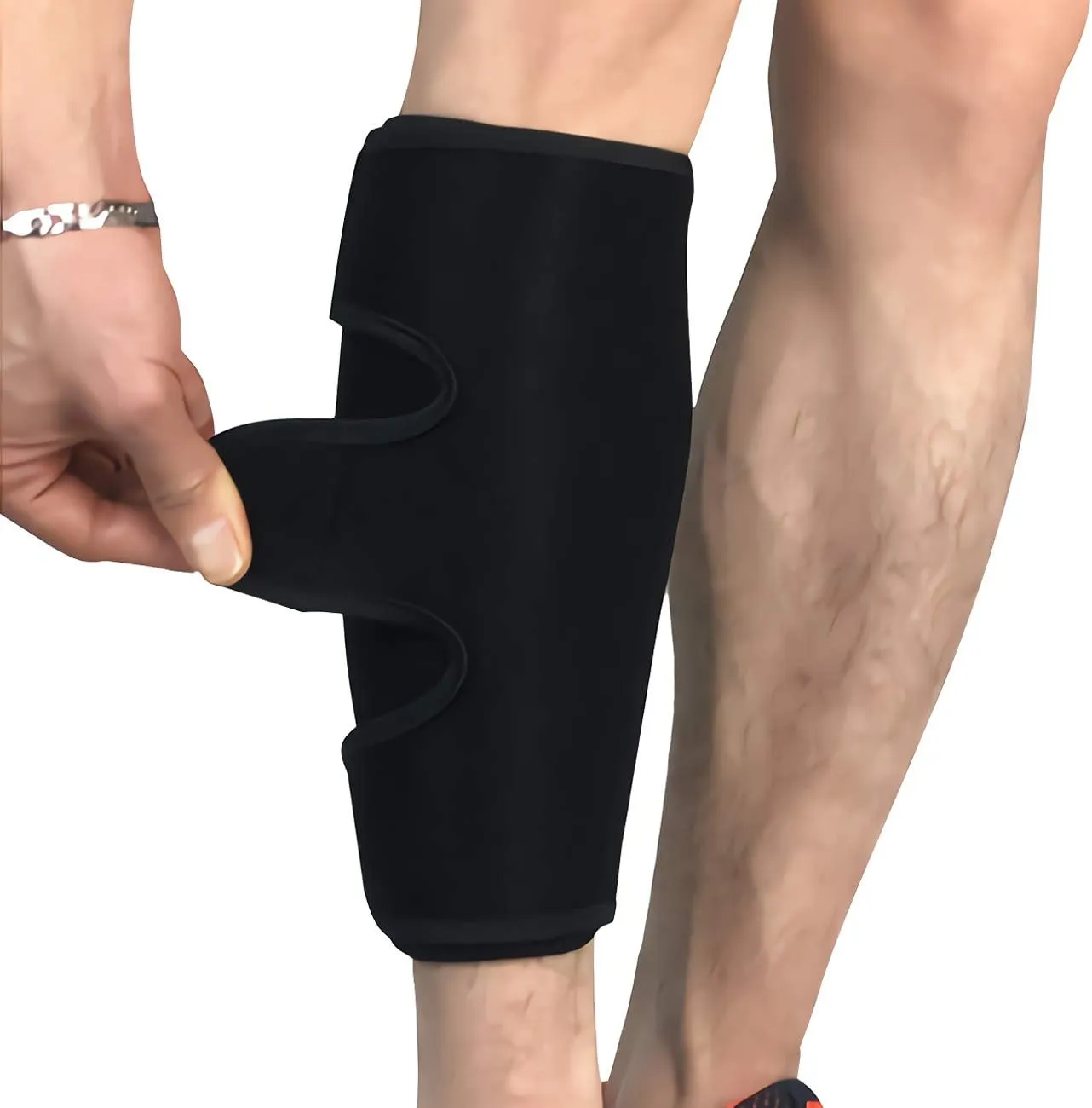 Calf Brace, Shin Splint Compression Sleeve (1 Pair) for Swelling, Edema, Hiking, Training, Adjustable Calf Support, Shin Brace for Men and Women
