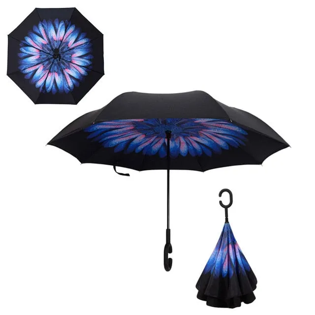 Double Layer Inverted Umbrellas Reverse Folding