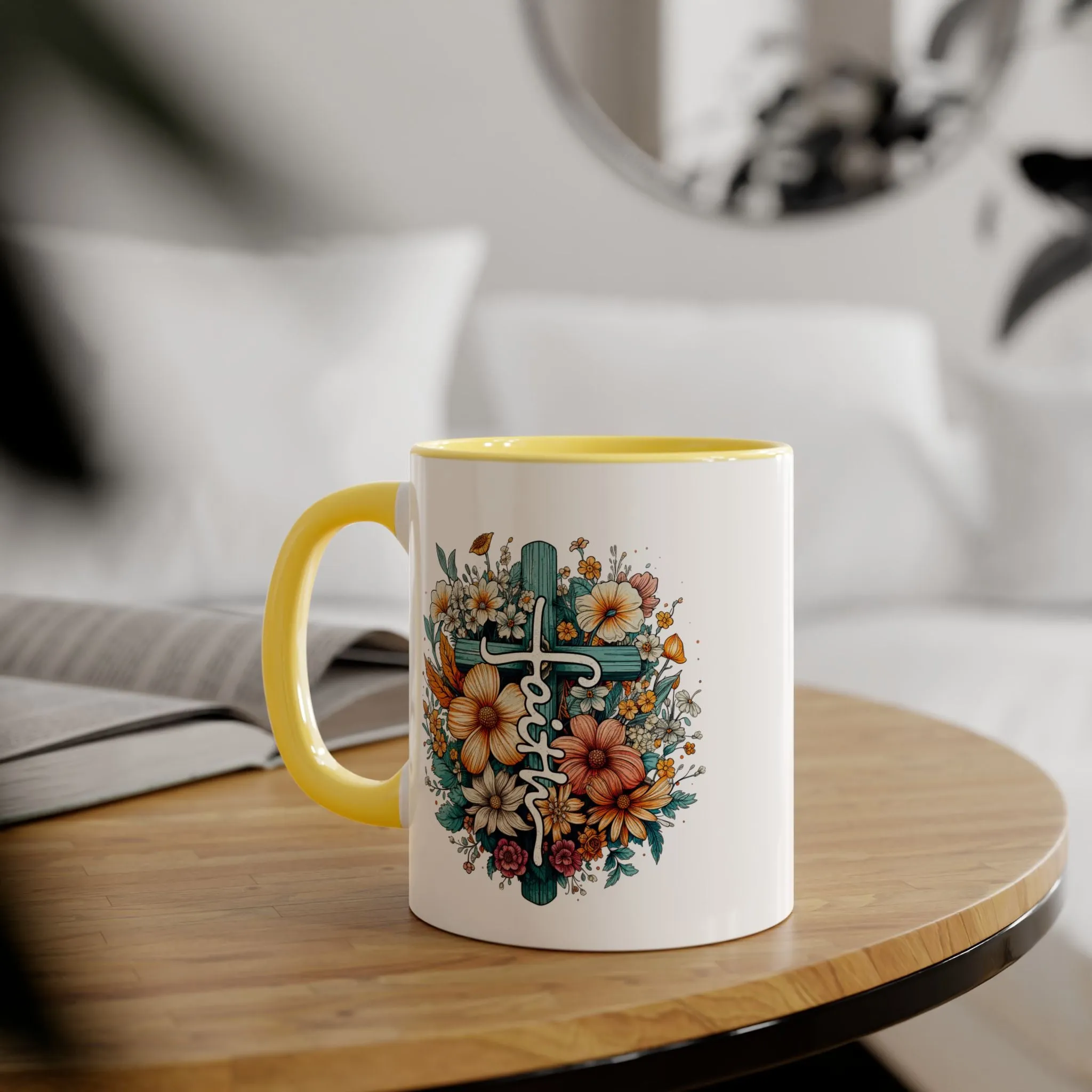Faith & Flowers Accent Mugs, 11oz