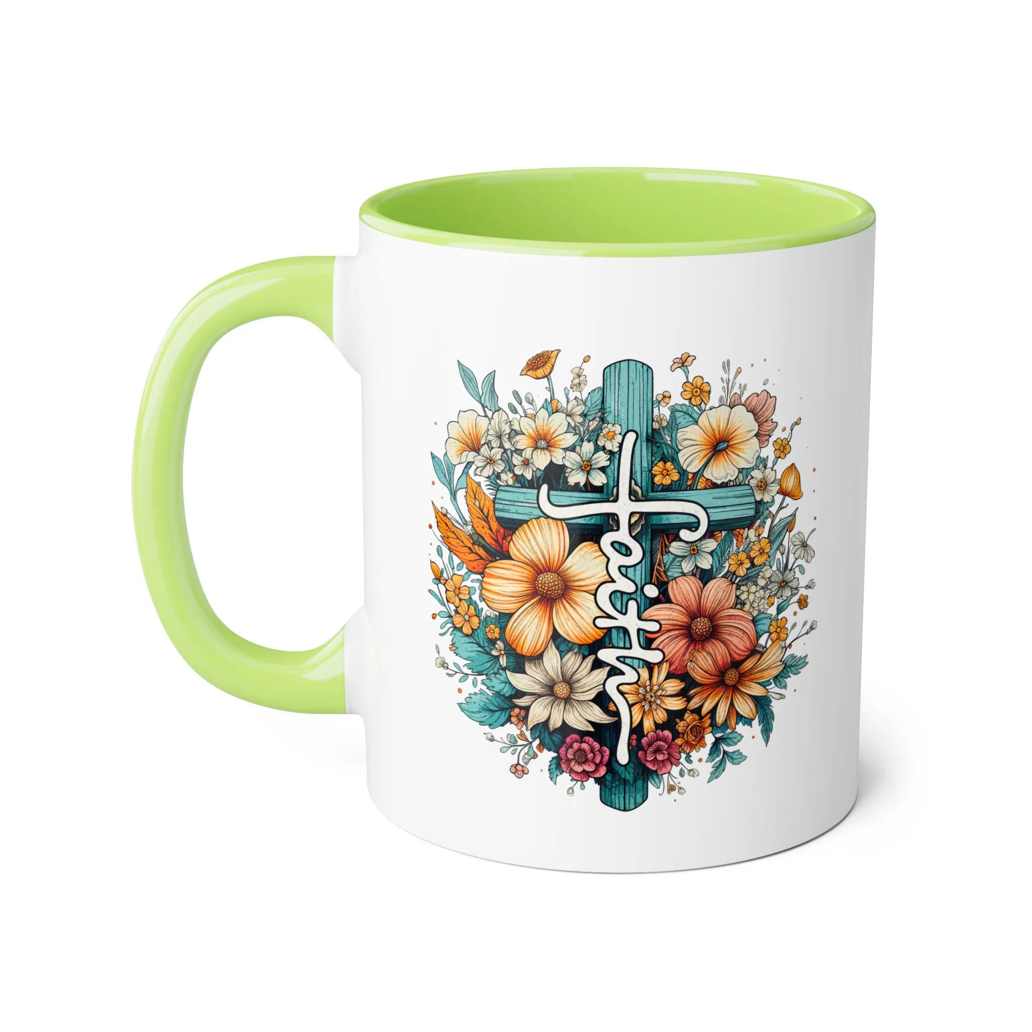 Faith & Flowers Accent Mugs, 11oz