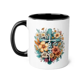 Faith & Flowers Accent Mugs, 11oz