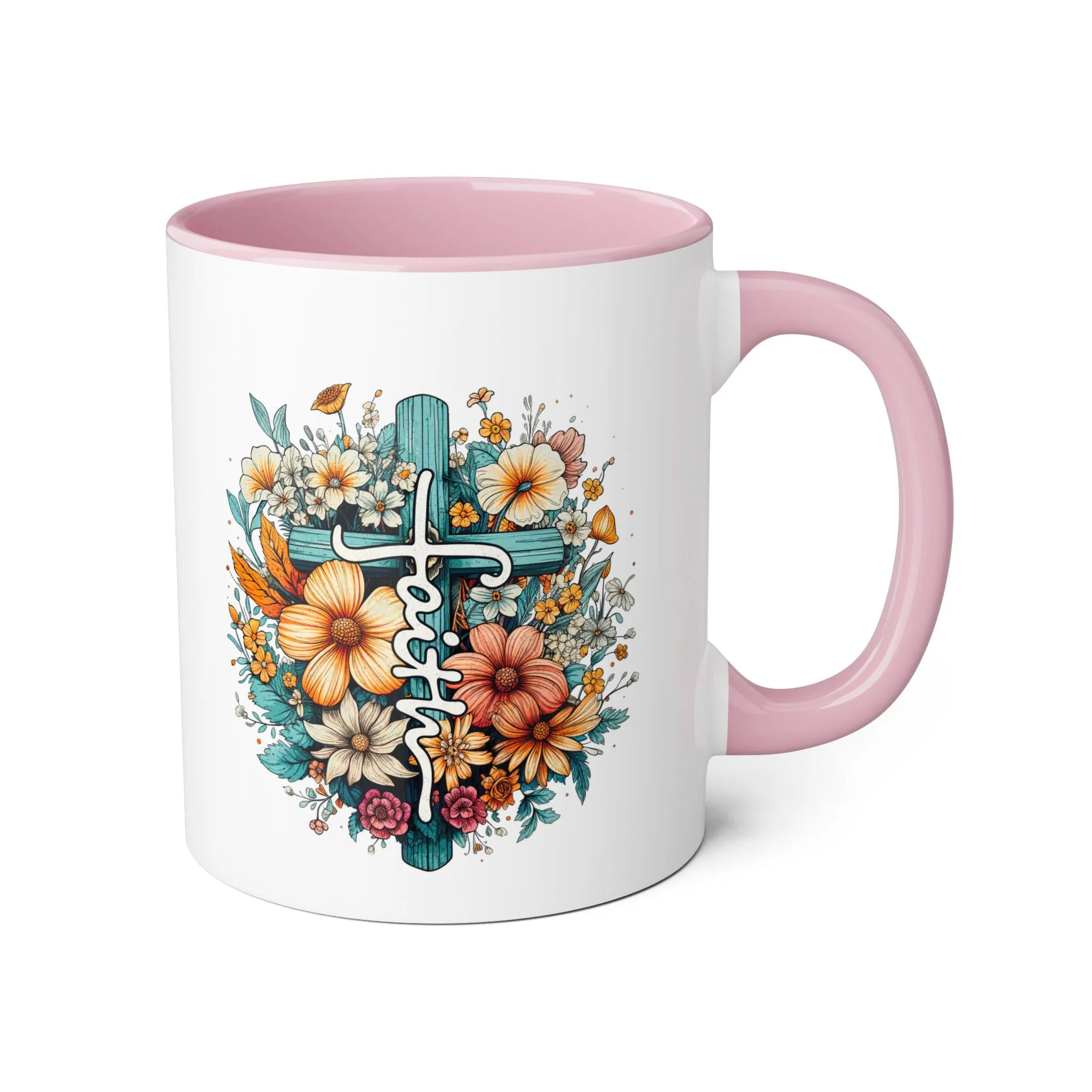 Faith & Flowers Accent Mugs, 11oz
