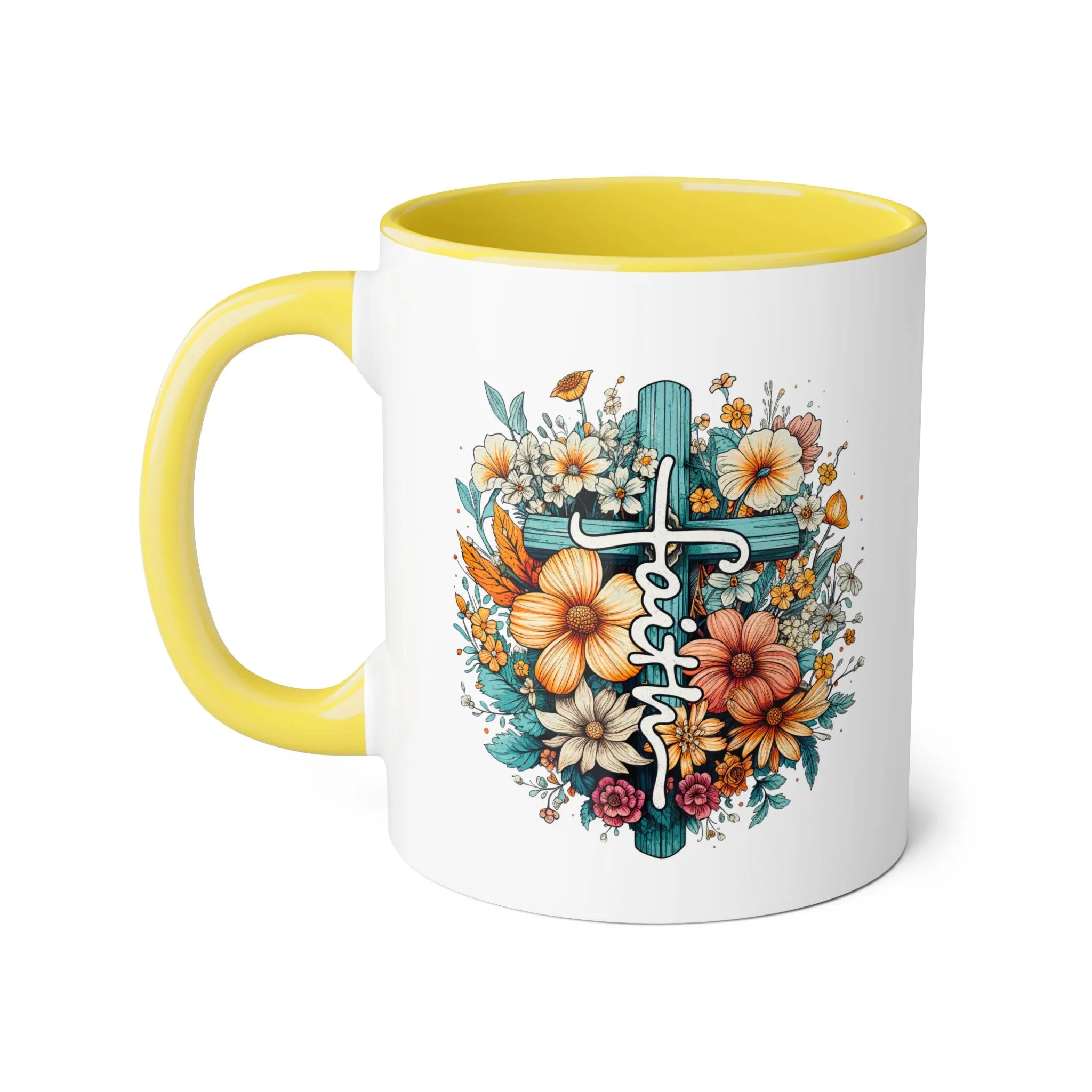 Faith & Flowers Accent Mugs, 11oz