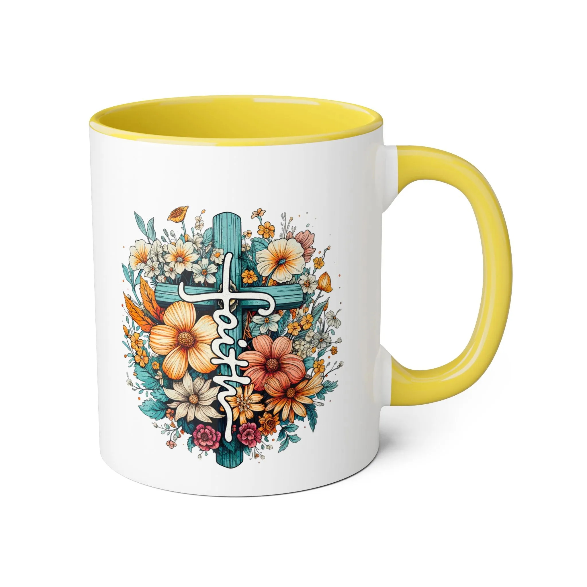 Faith & Flowers Accent Mugs, 11oz