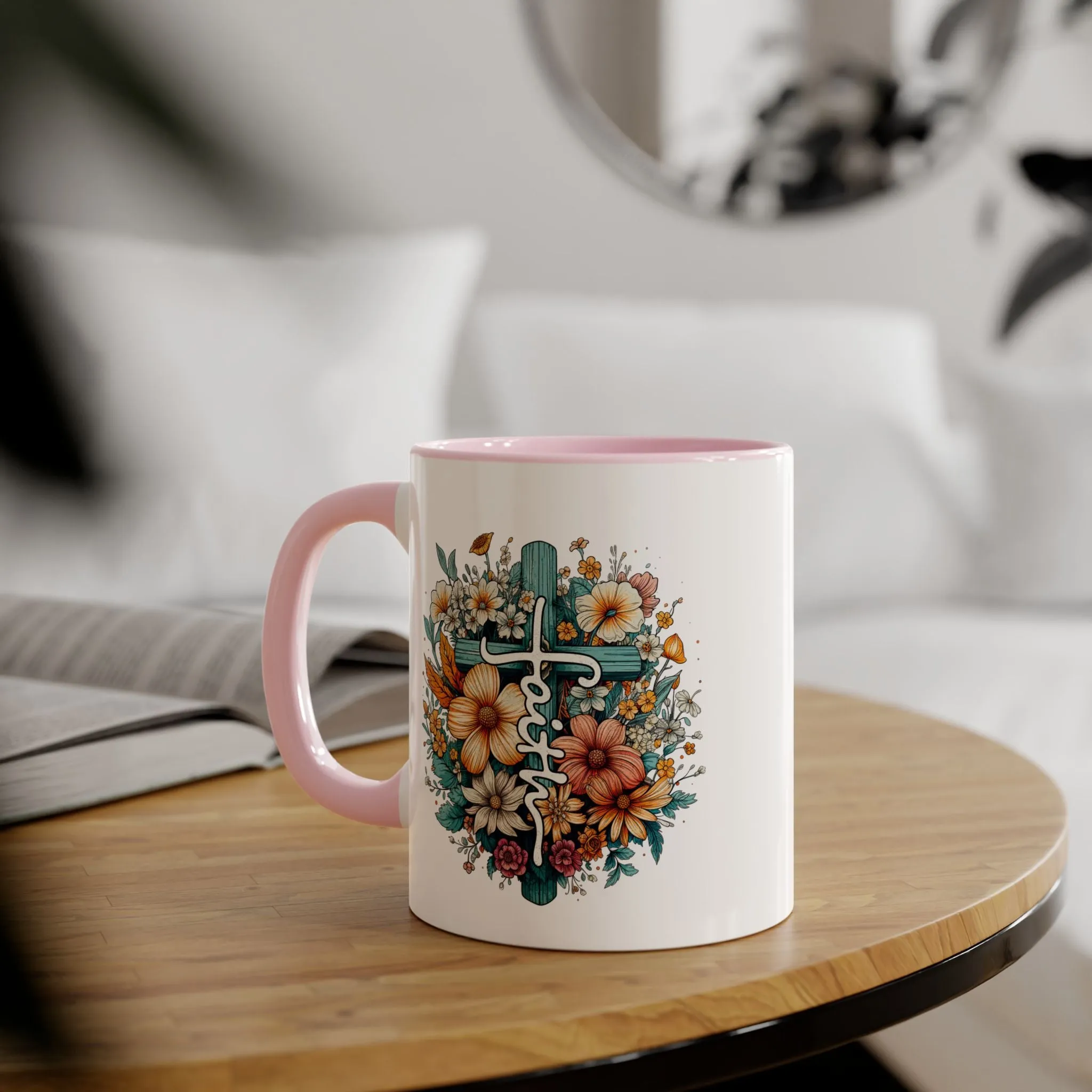 Faith & Flowers Accent Mugs, 11oz