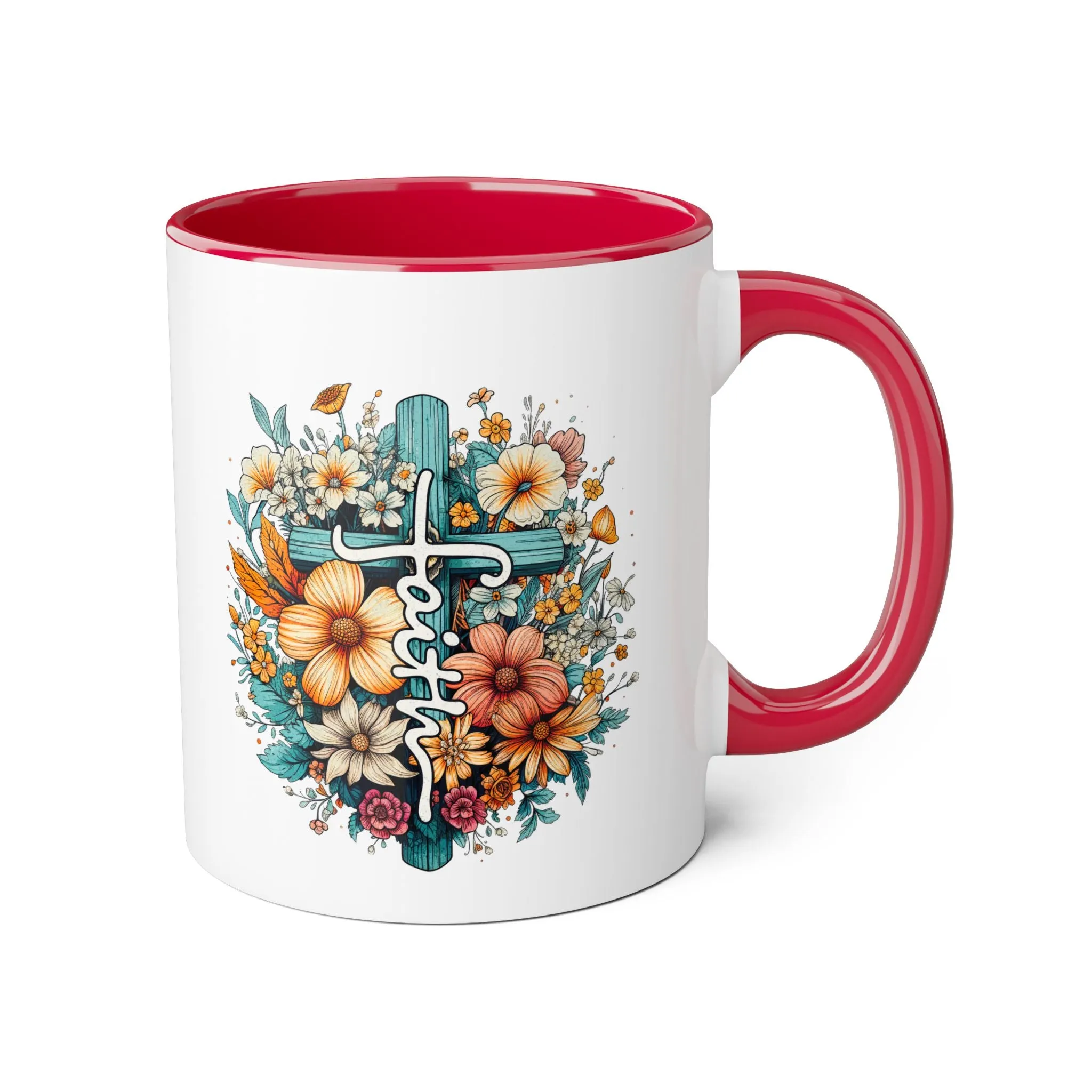 Faith & Flowers Accent Mugs, 11oz
