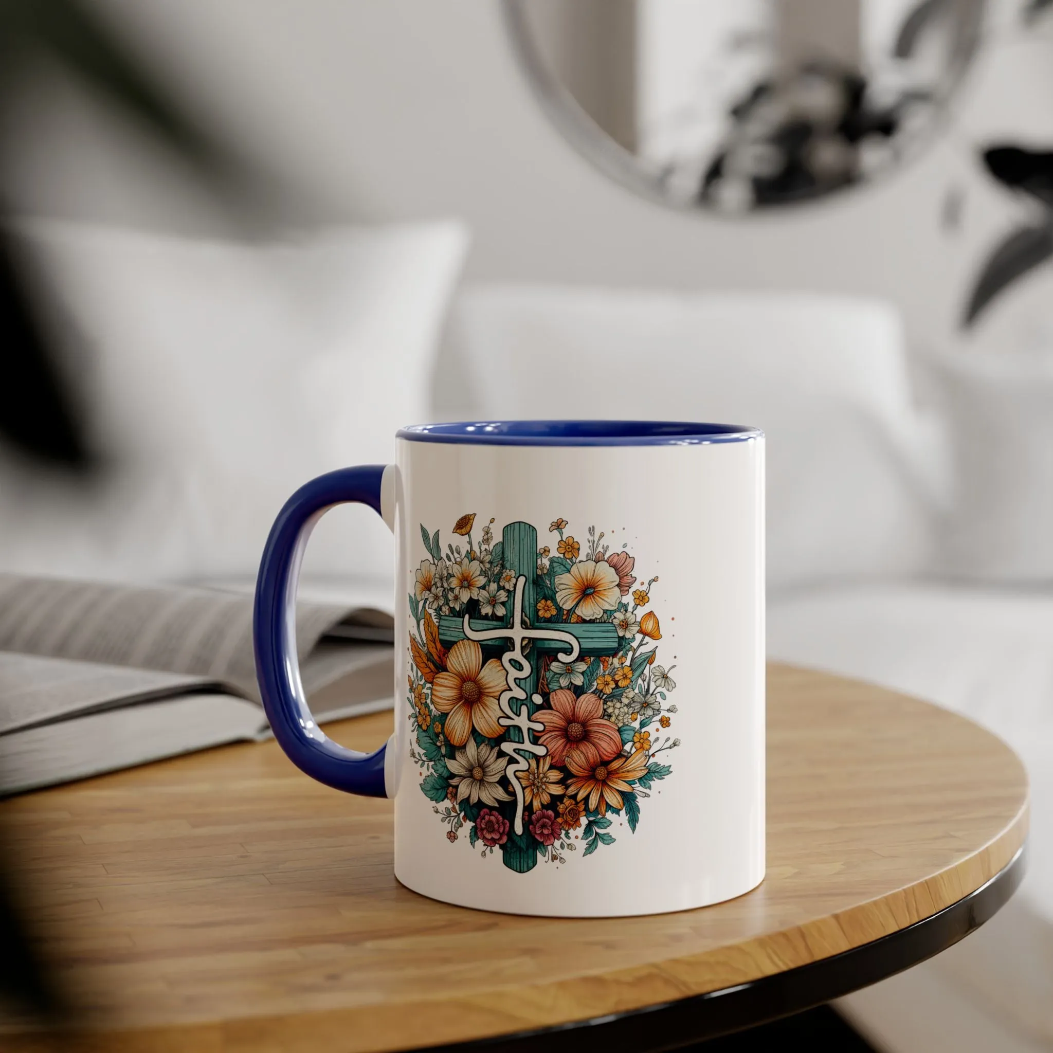Faith & Flowers Accent Mugs, 11oz