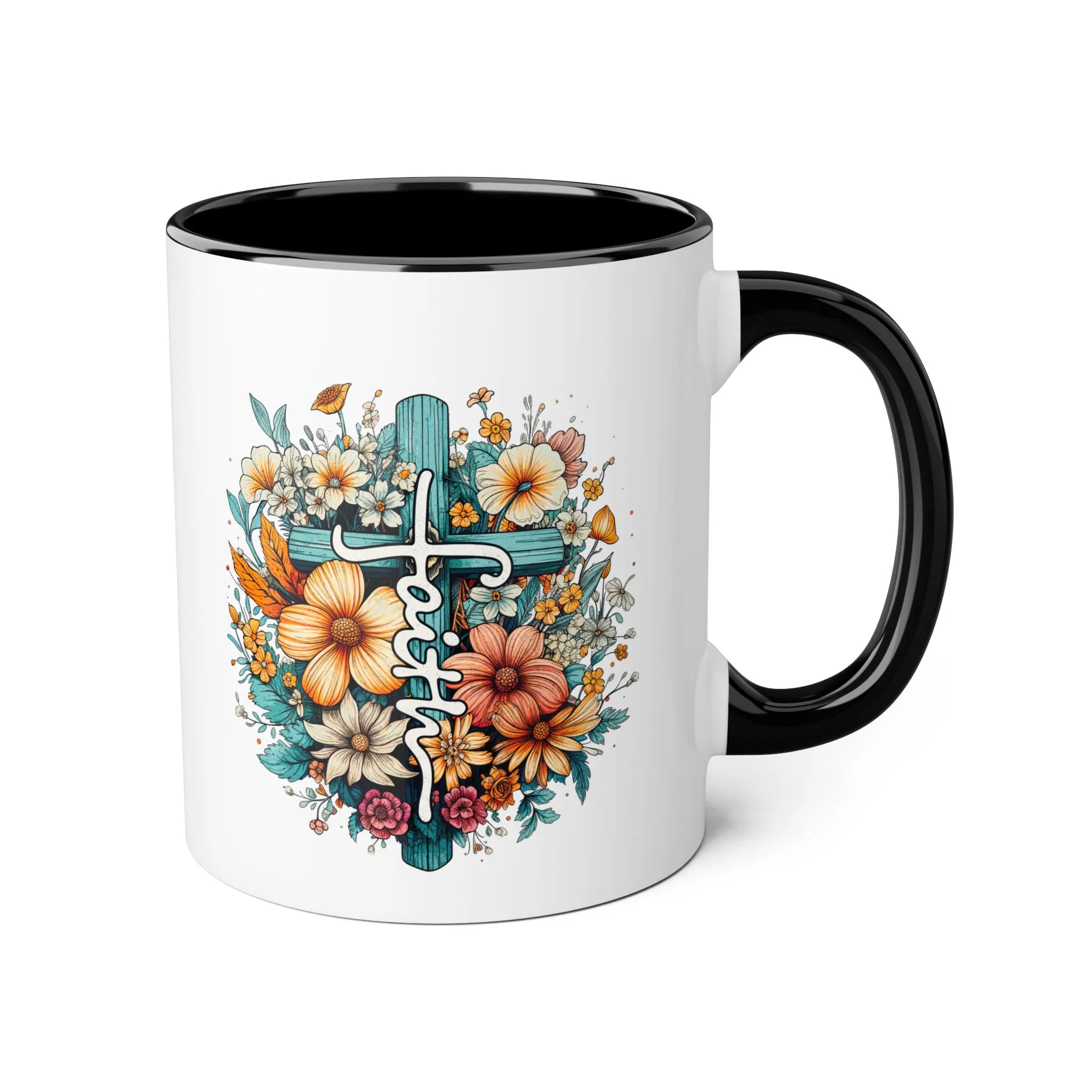 Faith & Flowers Accent Mugs, 11oz