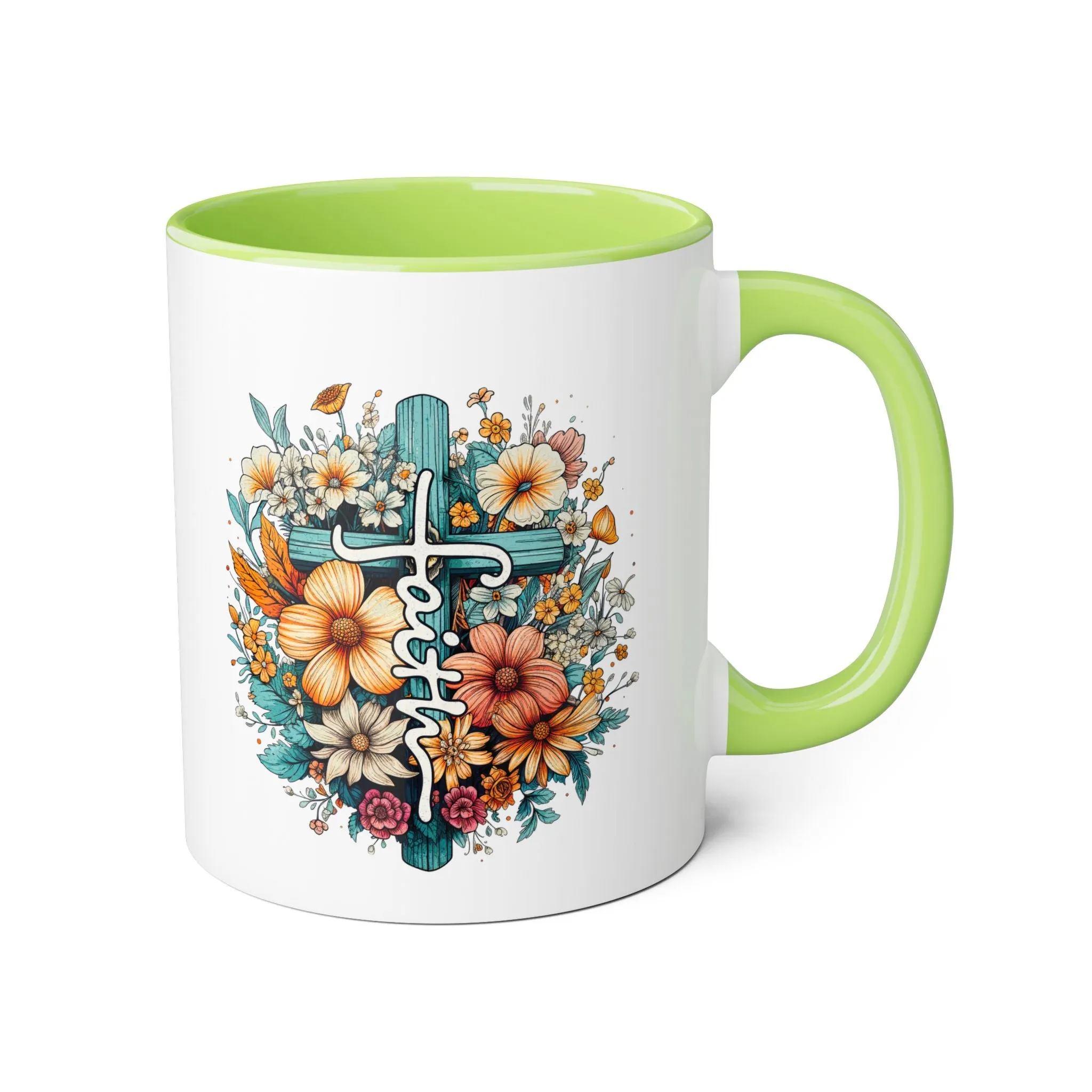 Faith & Flowers Accent Mugs, 11oz