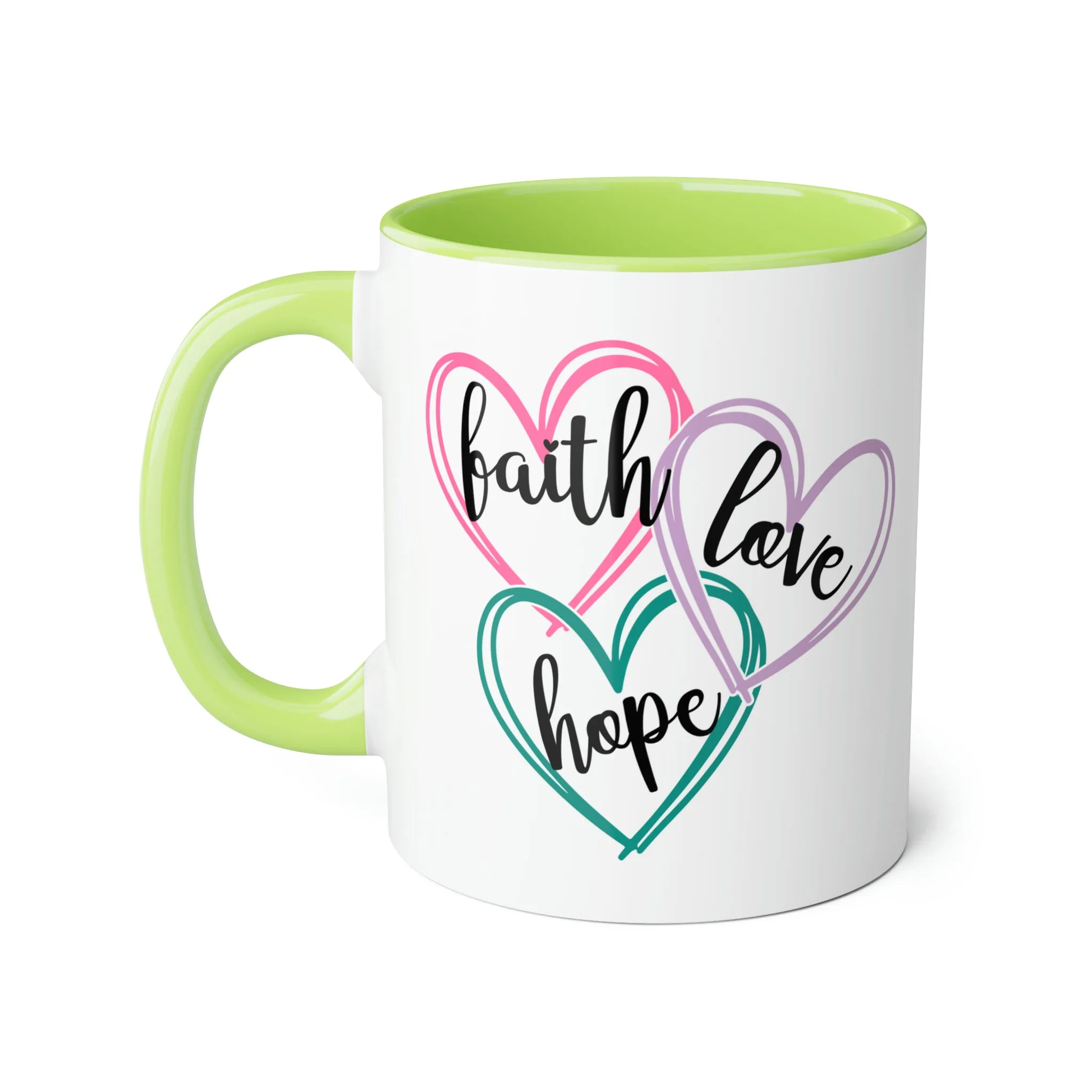 Faith Hope Love Accent Mugs, 11oz