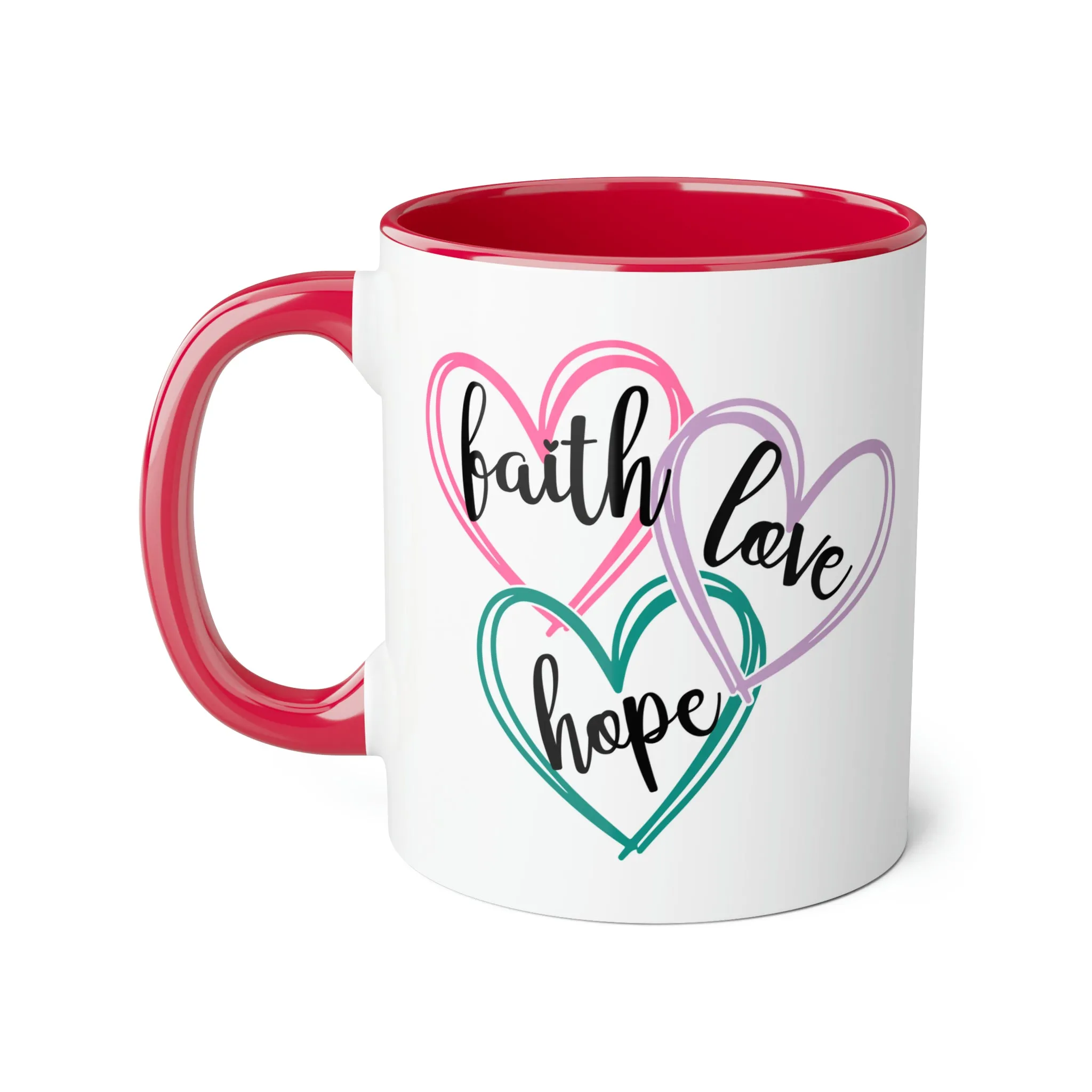 Faith Hope Love Accent Mugs, 11oz