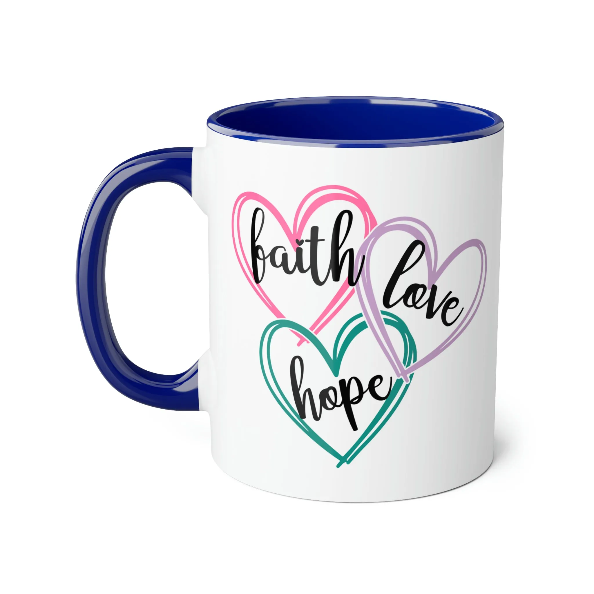 Faith Hope Love Accent Mugs, 11oz
