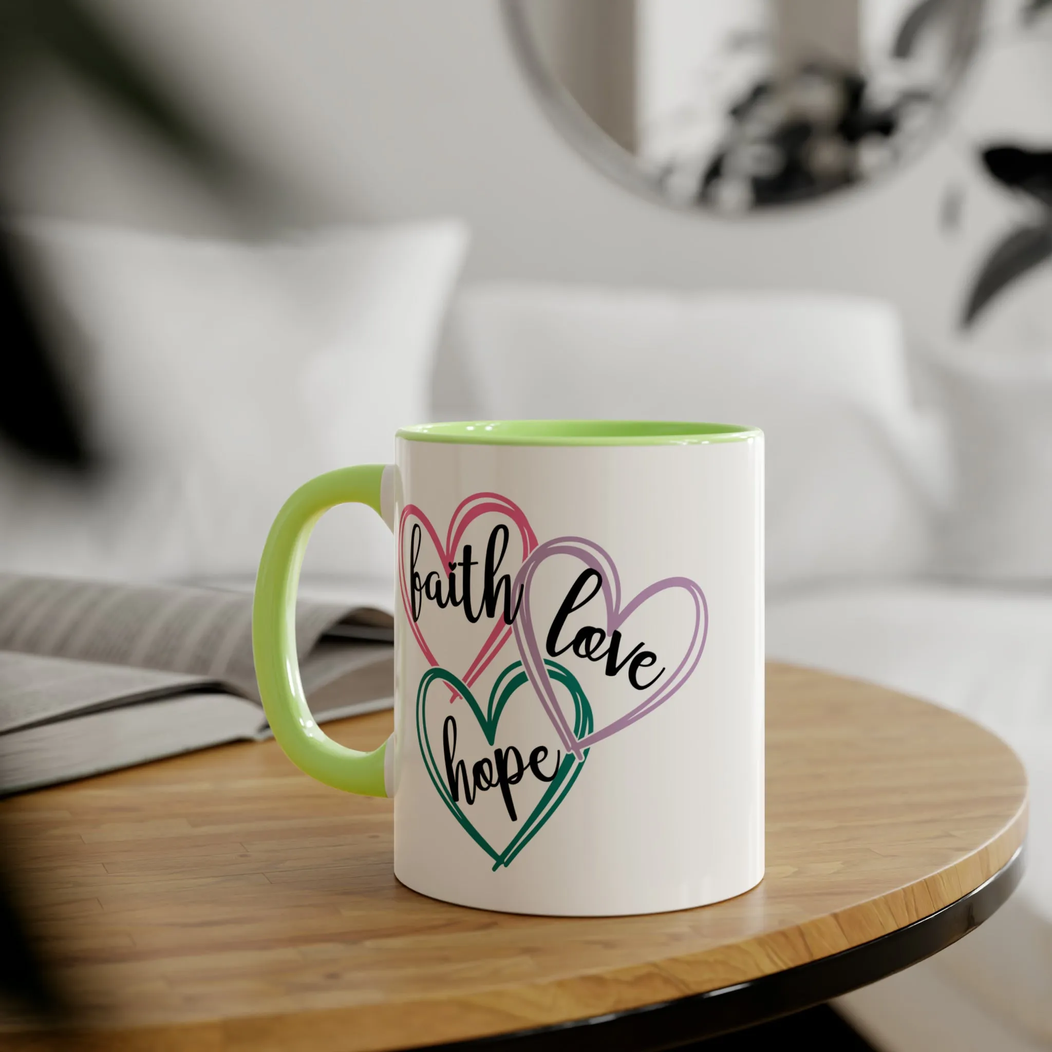 Faith Hope Love Accent Mugs, 11oz