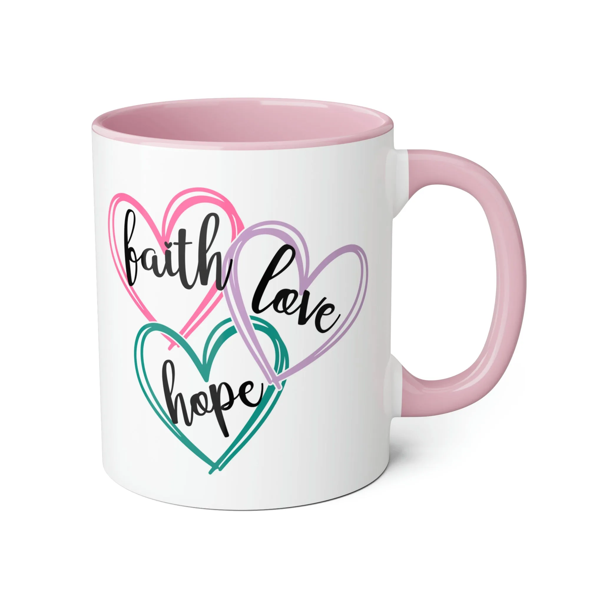 Faith Hope Love Accent Mugs, 11oz