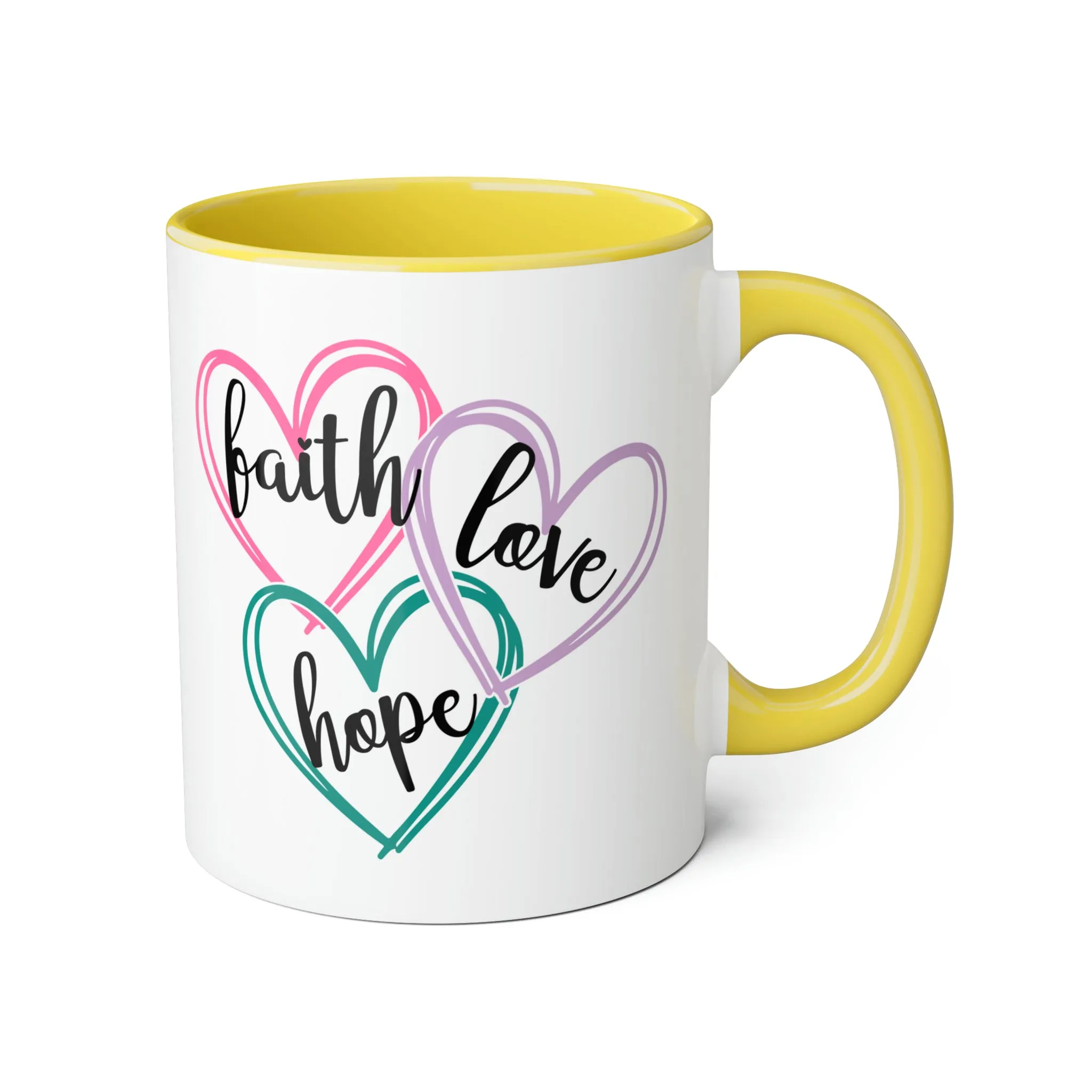 Faith Hope Love Accent Mugs, 11oz