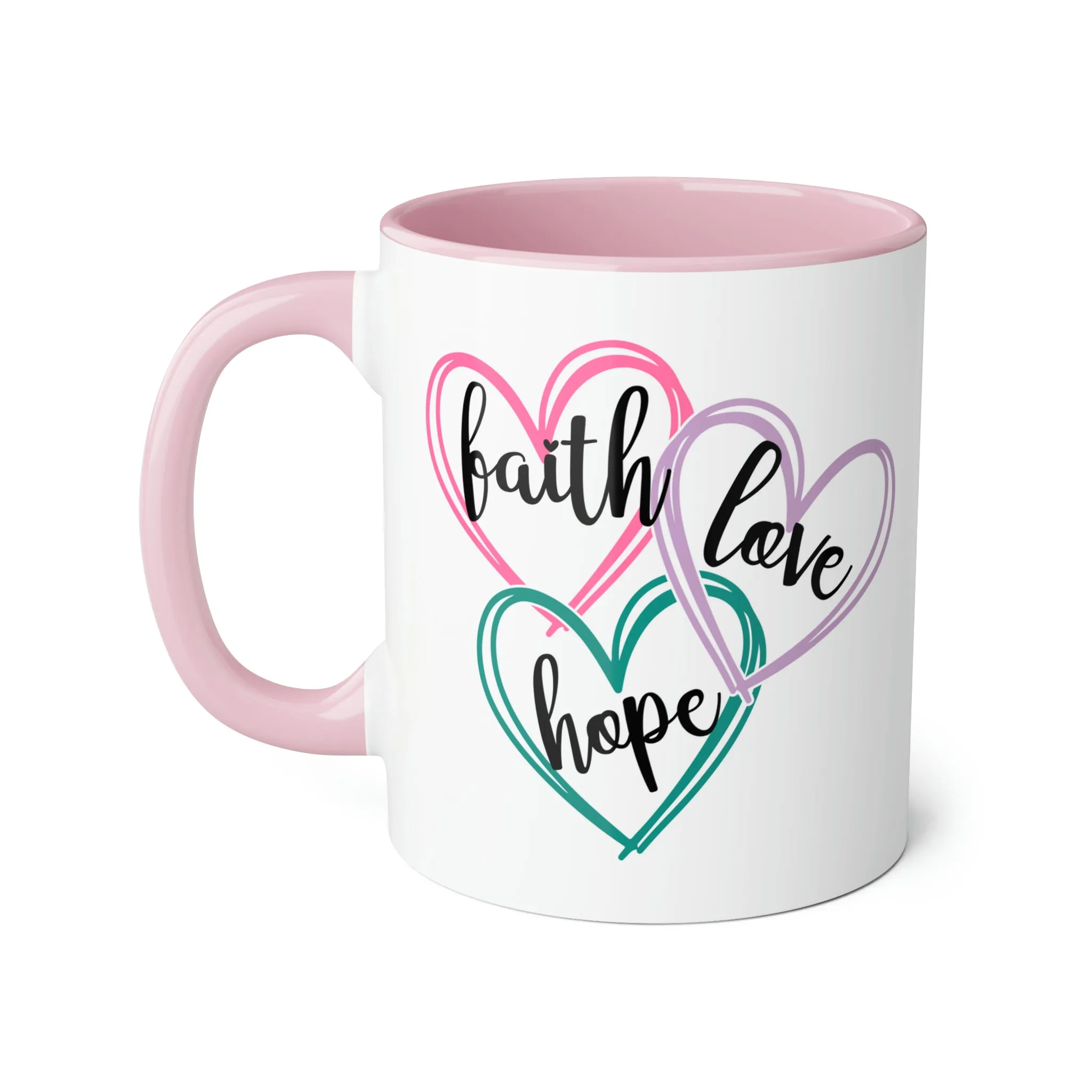 Faith Hope Love Accent Mugs, 11oz