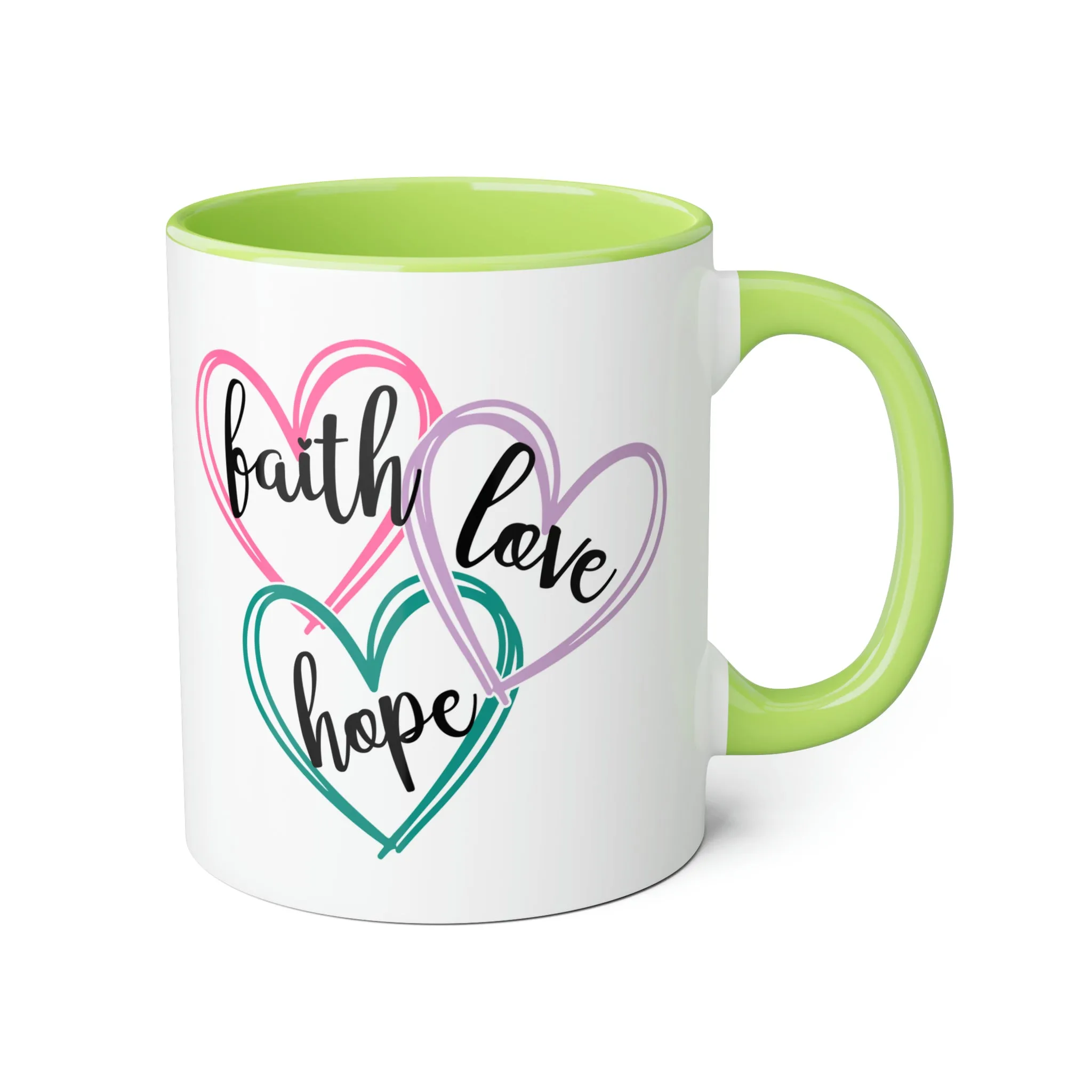 Faith Hope Love Accent Mugs, 11oz