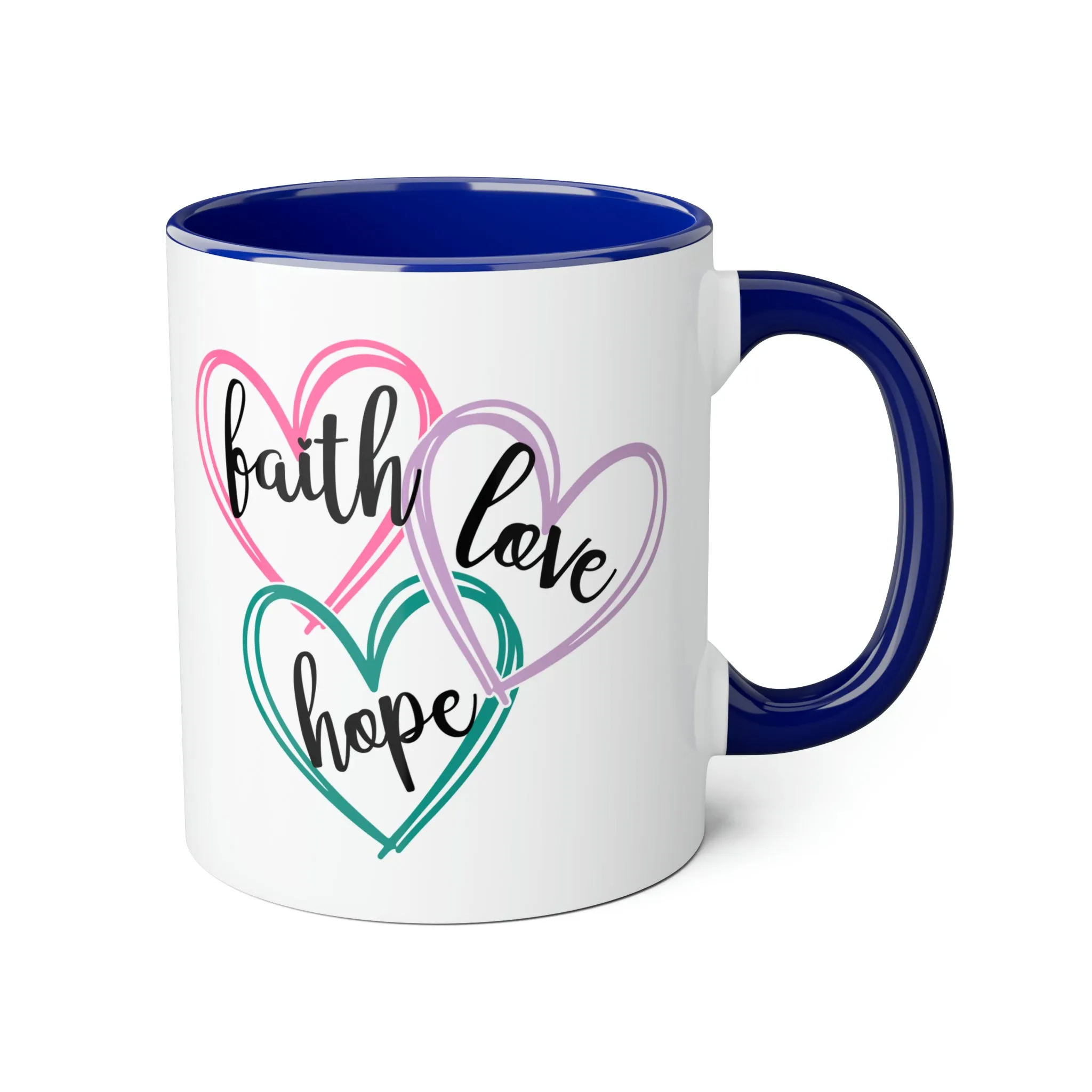 Faith Hope Love Accent Mugs, 11oz