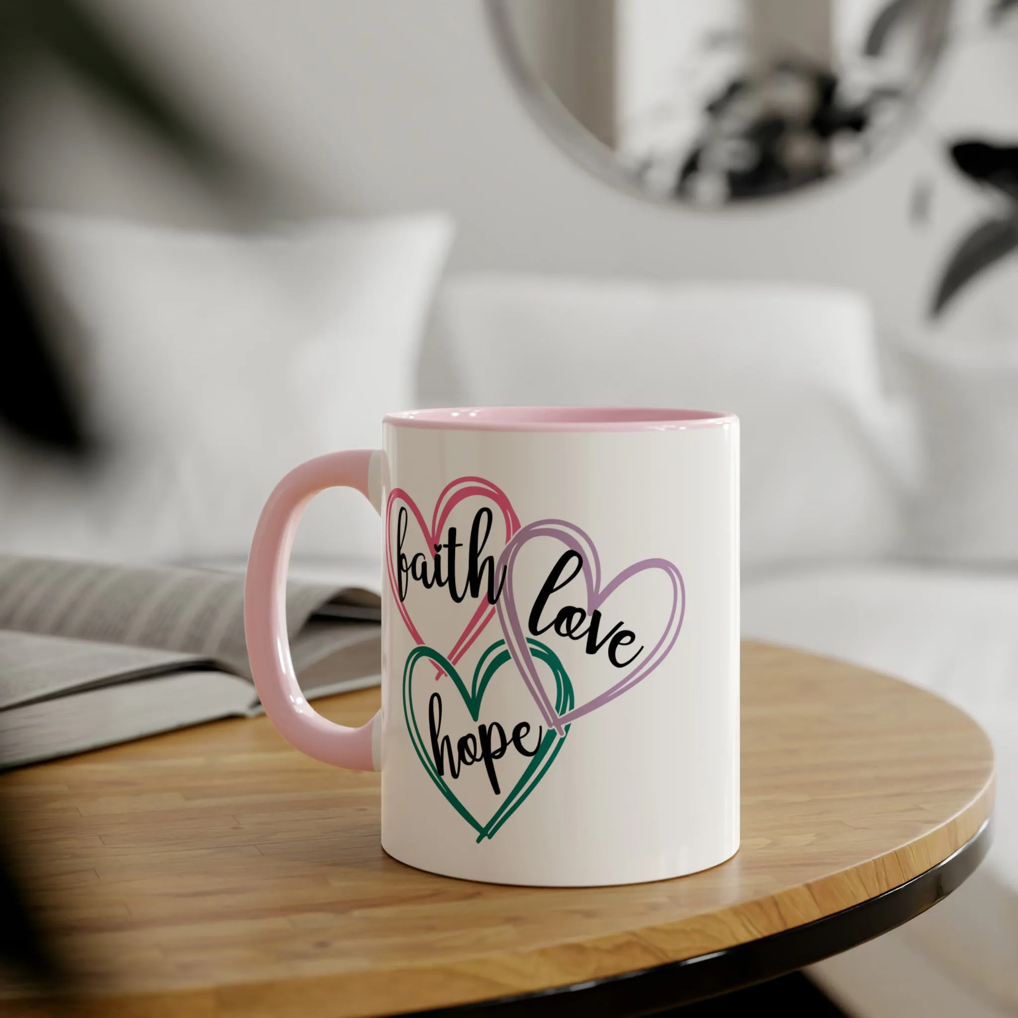 Faith Hope Love Accent Mugs, 11oz