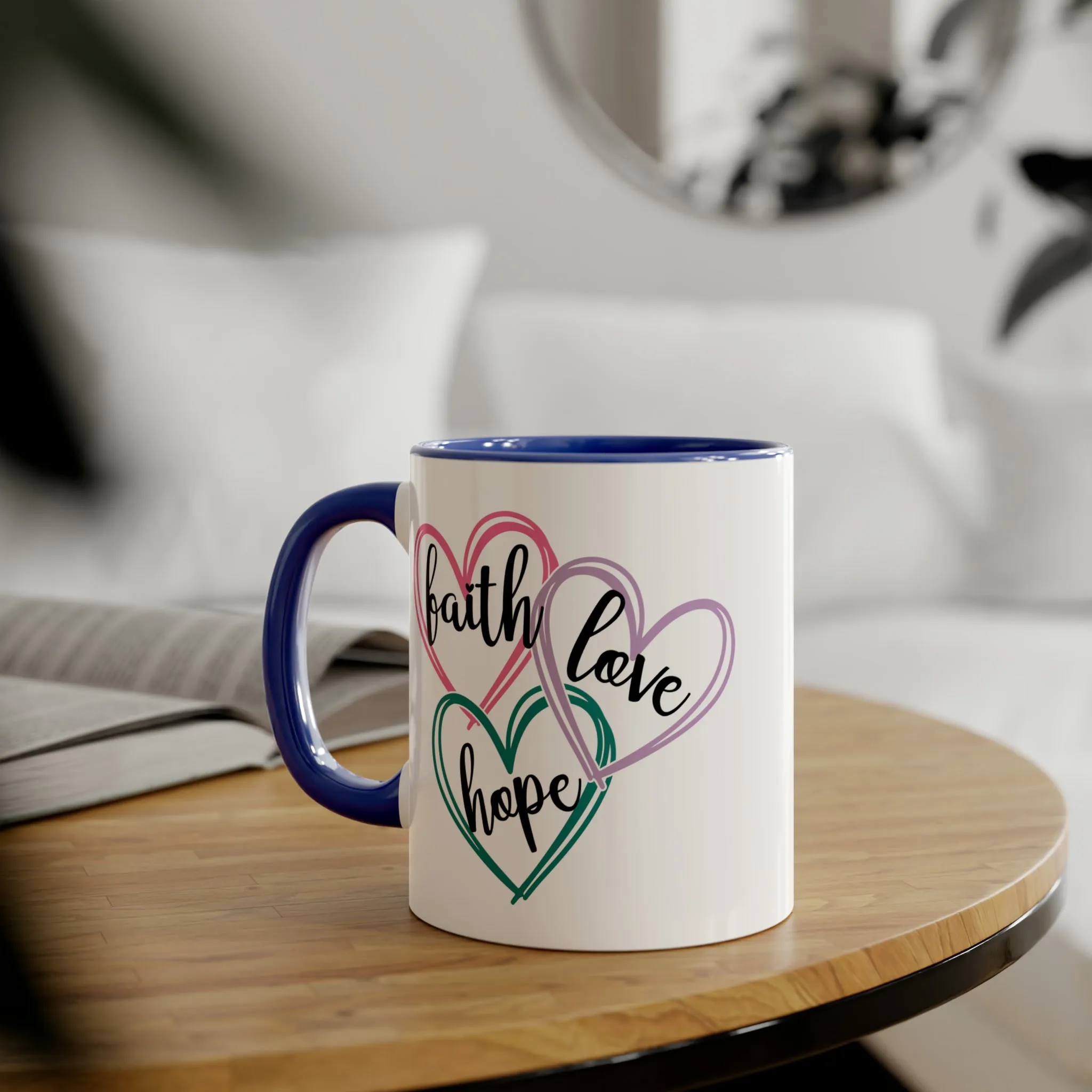 Faith Hope Love Accent Mugs, 11oz
