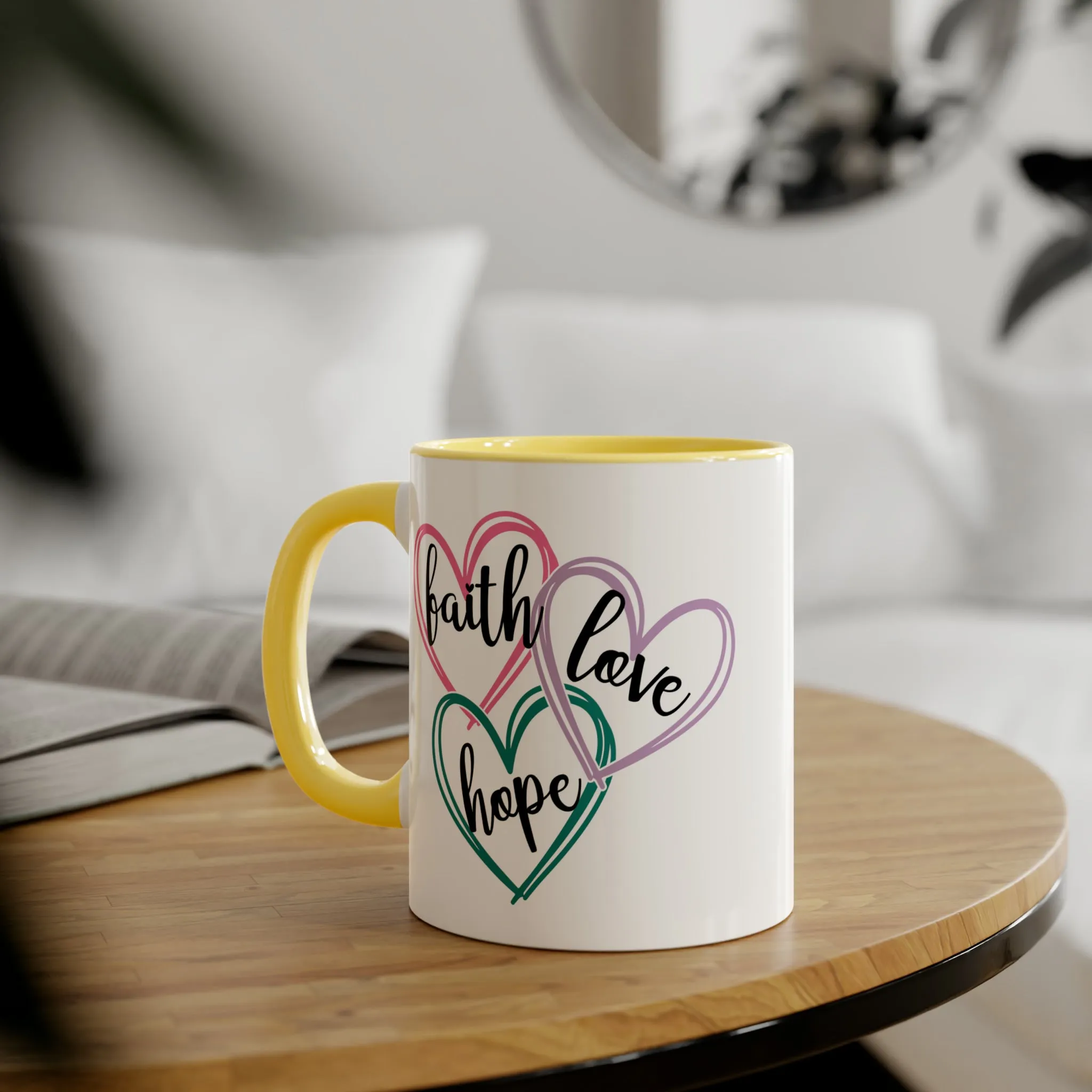 Faith Hope Love Accent Mugs, 11oz