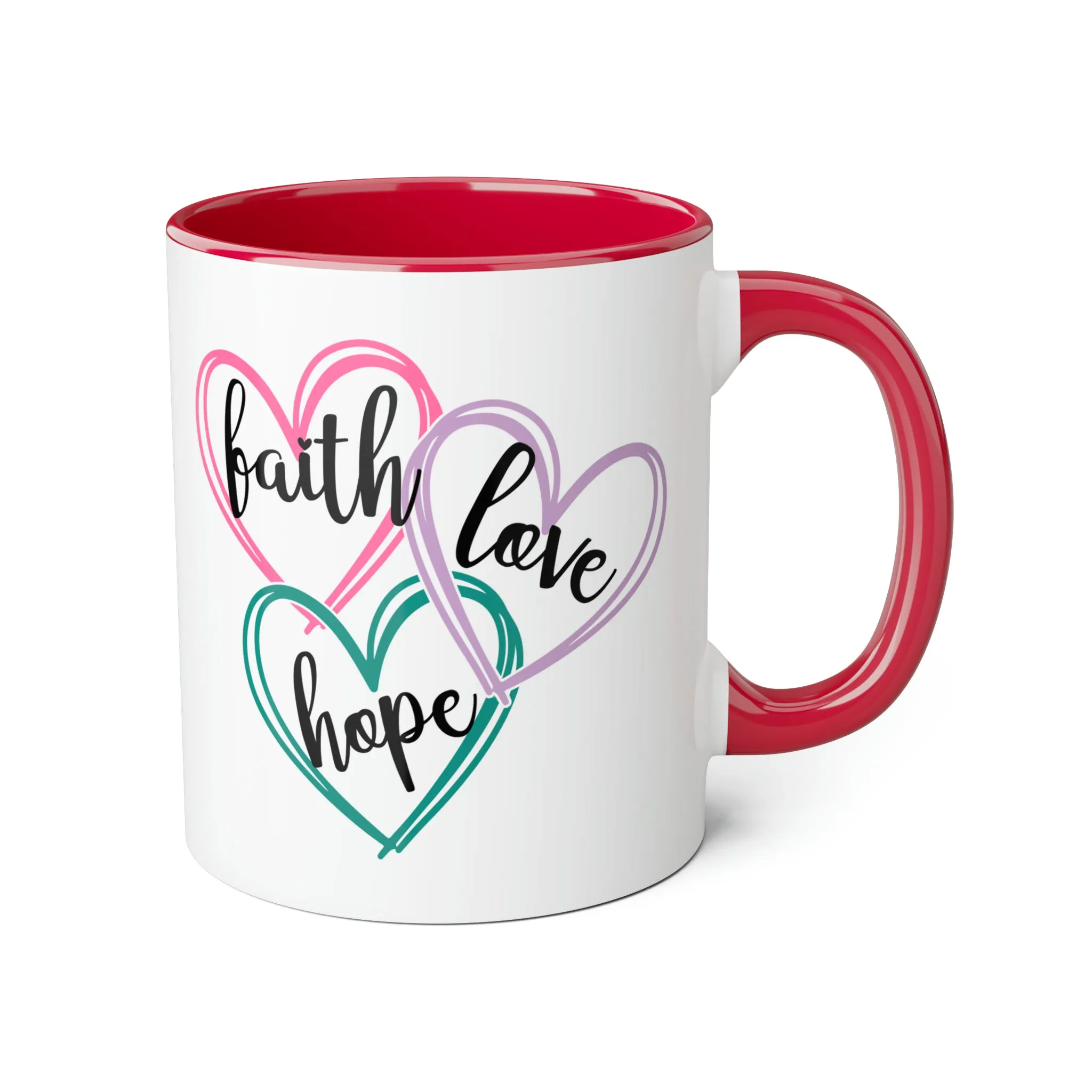 Faith Hope Love Accent Mugs, 11oz