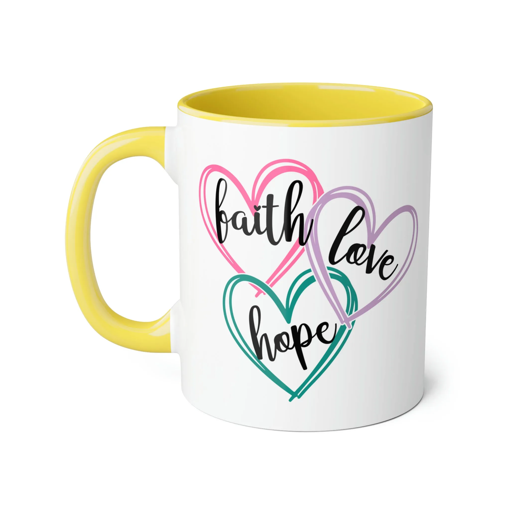 Faith Hope Love Accent Mugs, 11oz