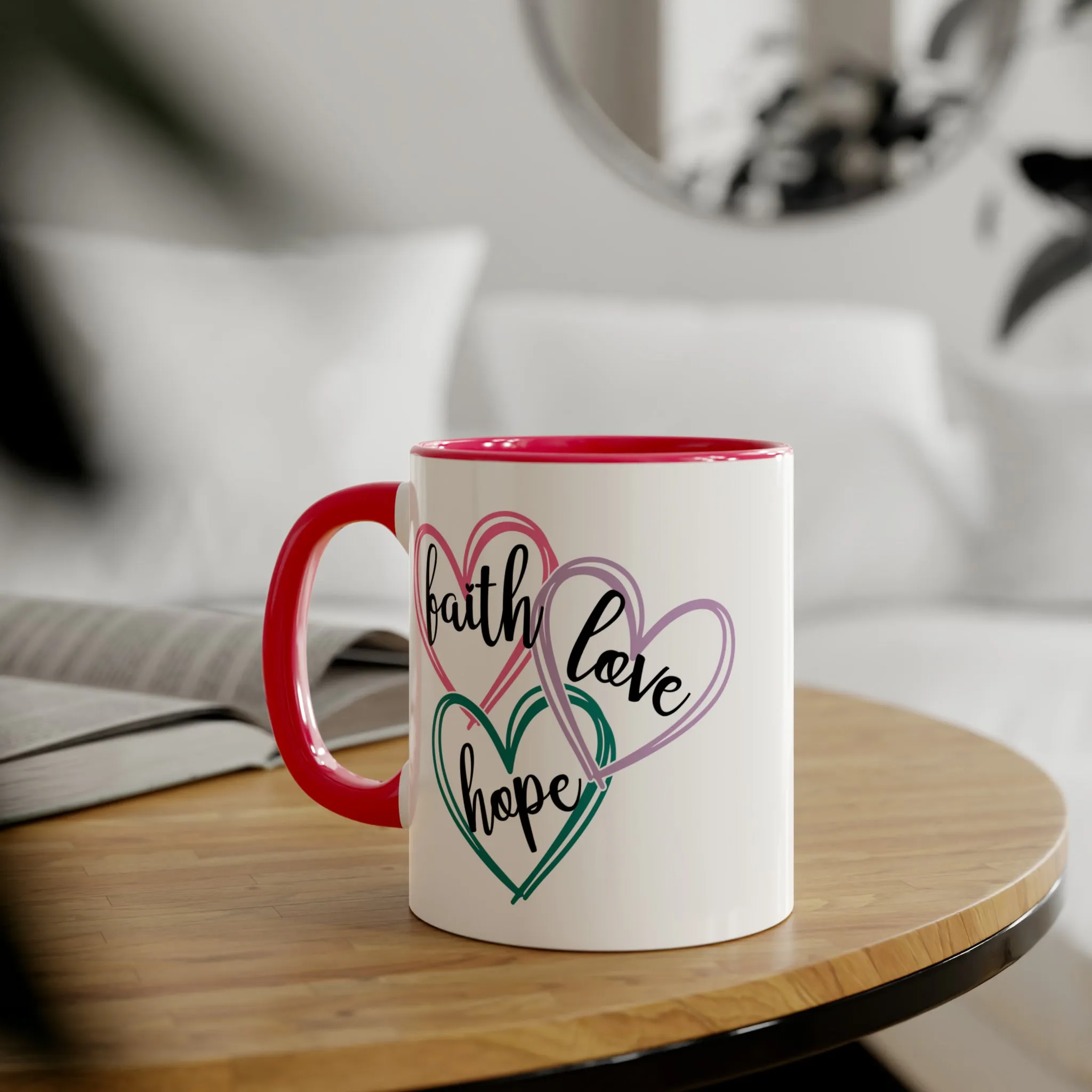 Faith Hope Love Accent Mugs, 11oz