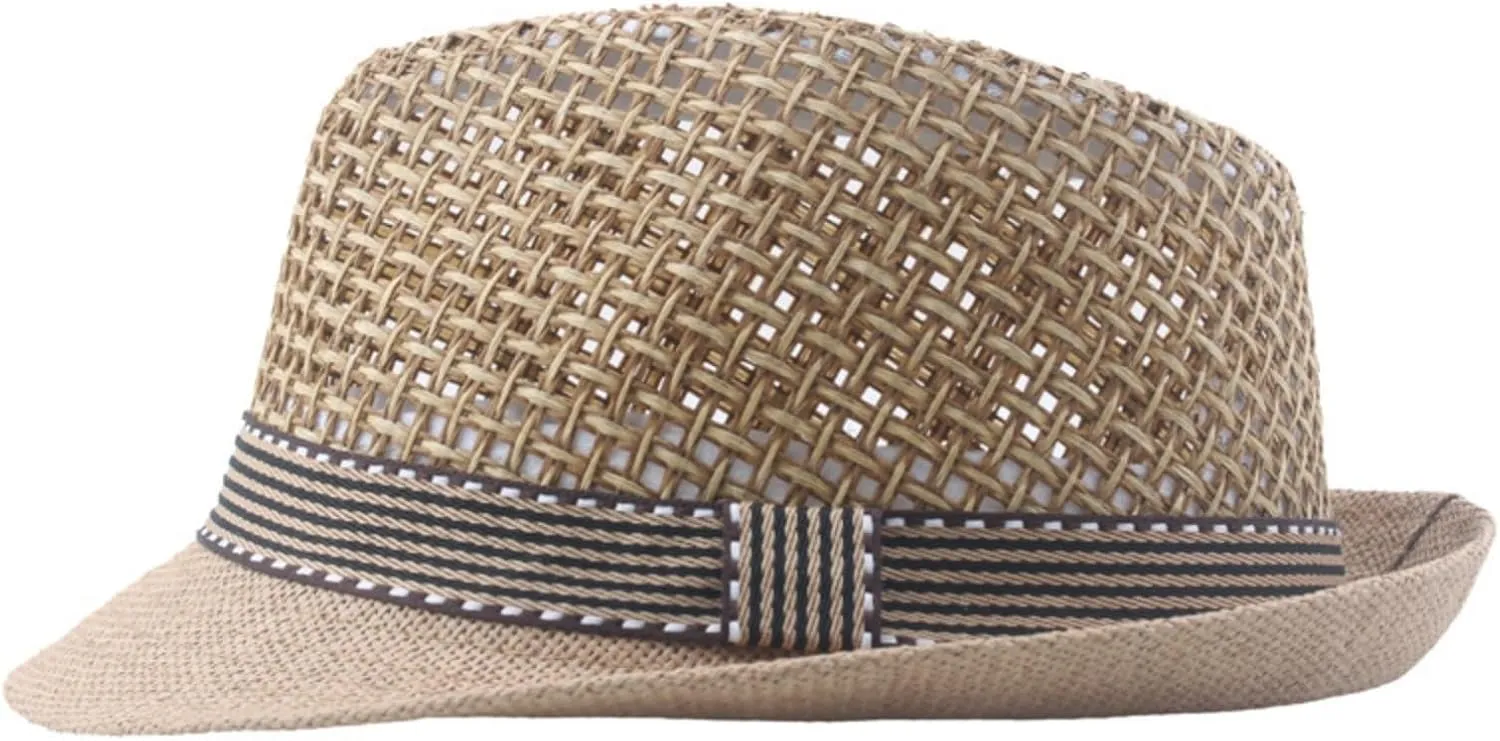 Fedoras Hats Breathable Jazz Hat Summer Outdoor Breathable Sun Hat for Wedding, Party