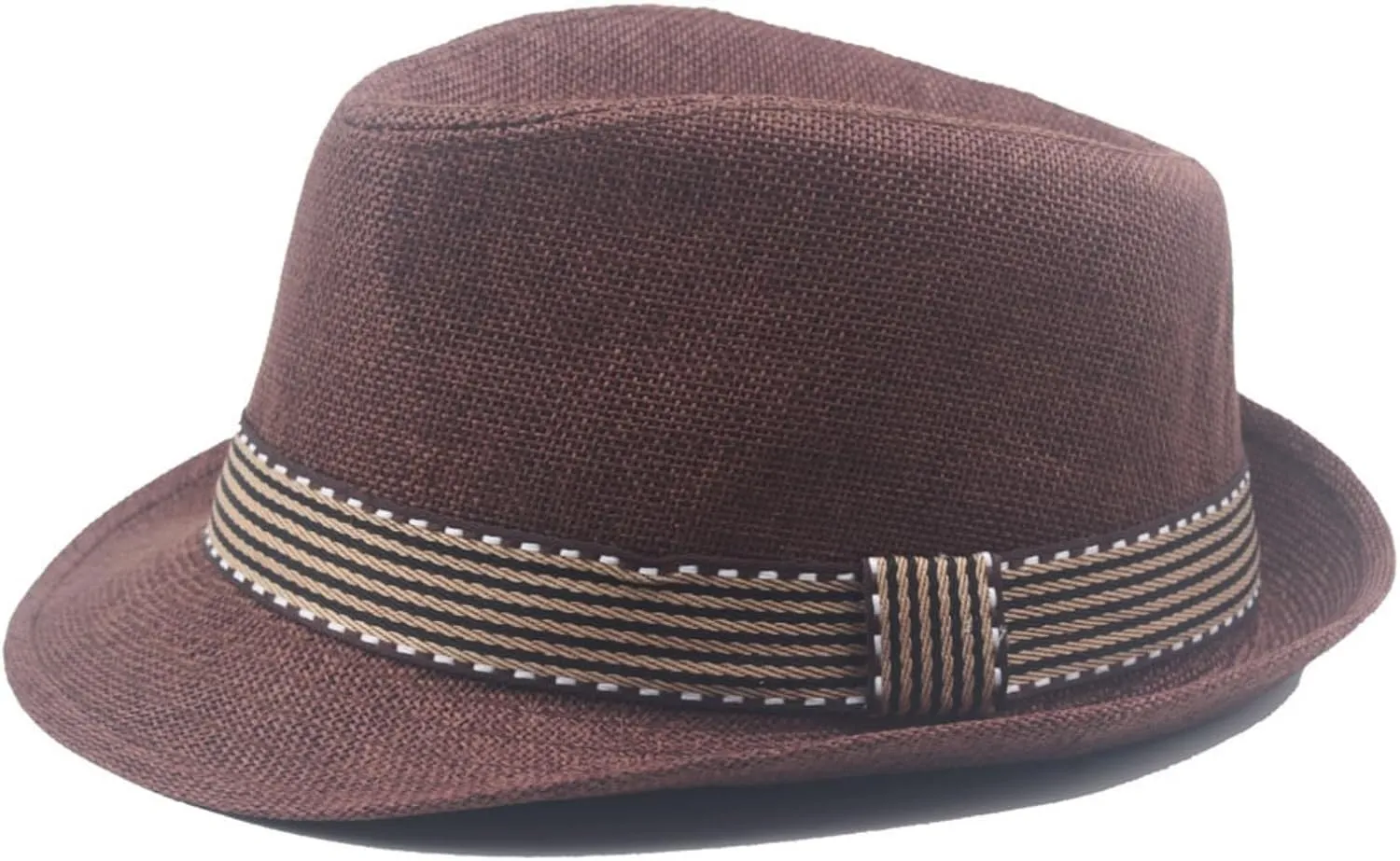 Fedoras Hats Outdoor Sun Protection Hat Summer Casual Jazz Hat Linen Top Hat for Wedding, Party