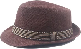 Fedoras Hats Outdoor Sun Protection Hat Summer Casual Jazz Hat Linen Top Hat for Wedding, Party