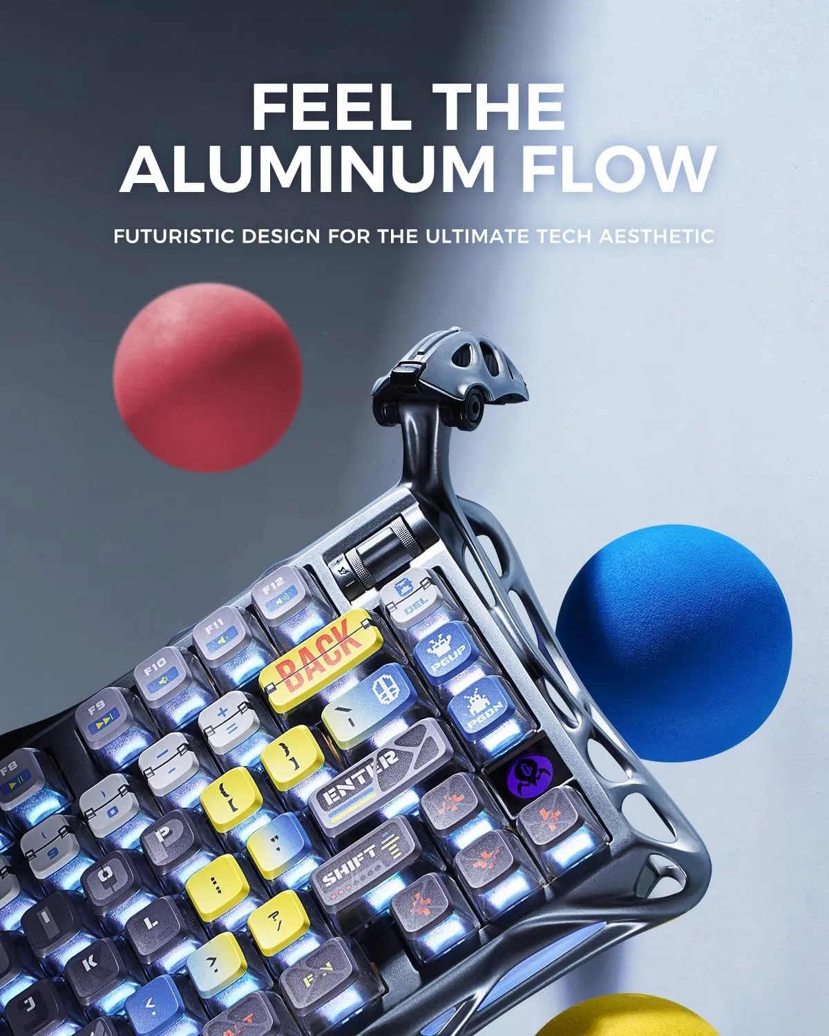 GravaStar Mercury K1 Pro Wireless Gaming Keyboard, Aluminum Alloy, 75% Layout Custom Keyboard, Designed for Durability & Unique Aesthetic (Interstellar Silver)