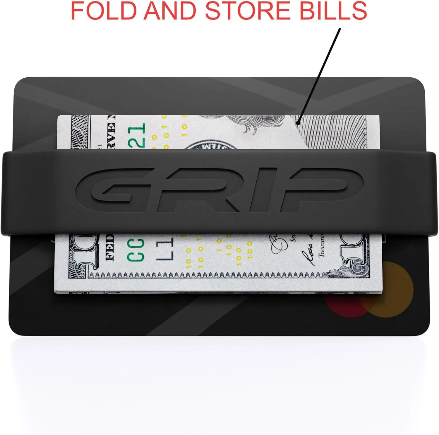 Grip Money Bands (Pack of 3) - BLACK - Premium Silicone Band for Cash & Cards - Slim & Durable Design