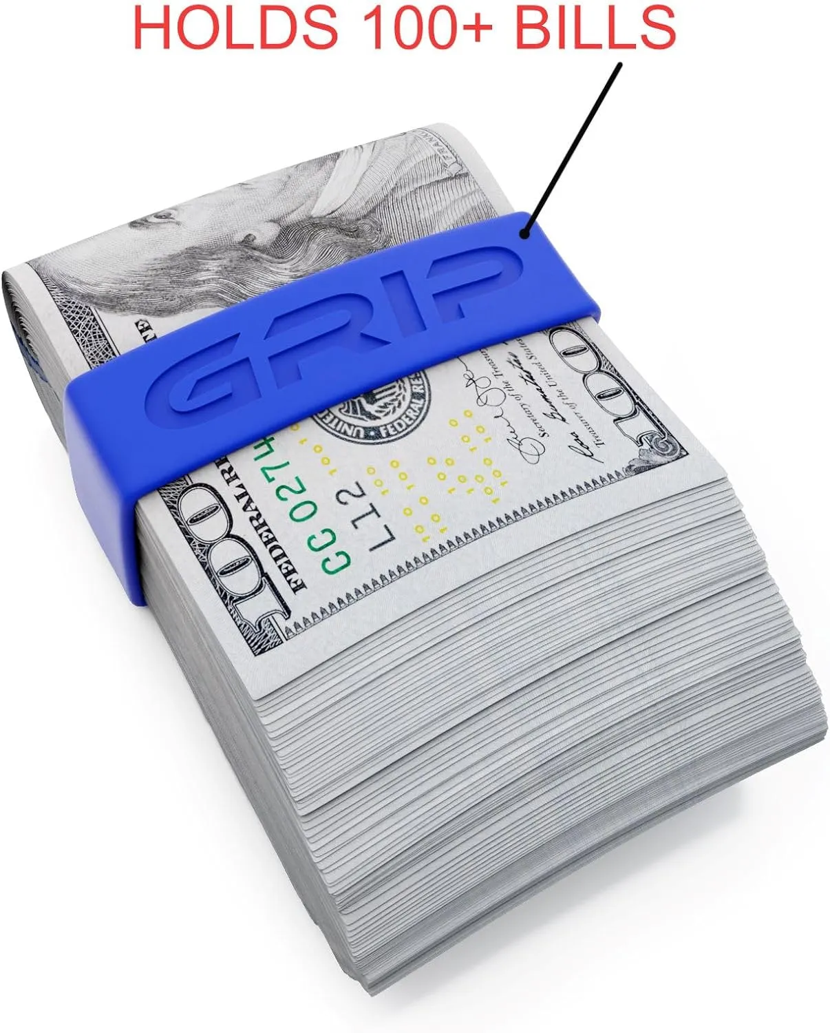 Grip Money Bands (Pack of 3) - DARK BLUE - Premium Silicone Band for Cash & Cards - Slim & Durable Design