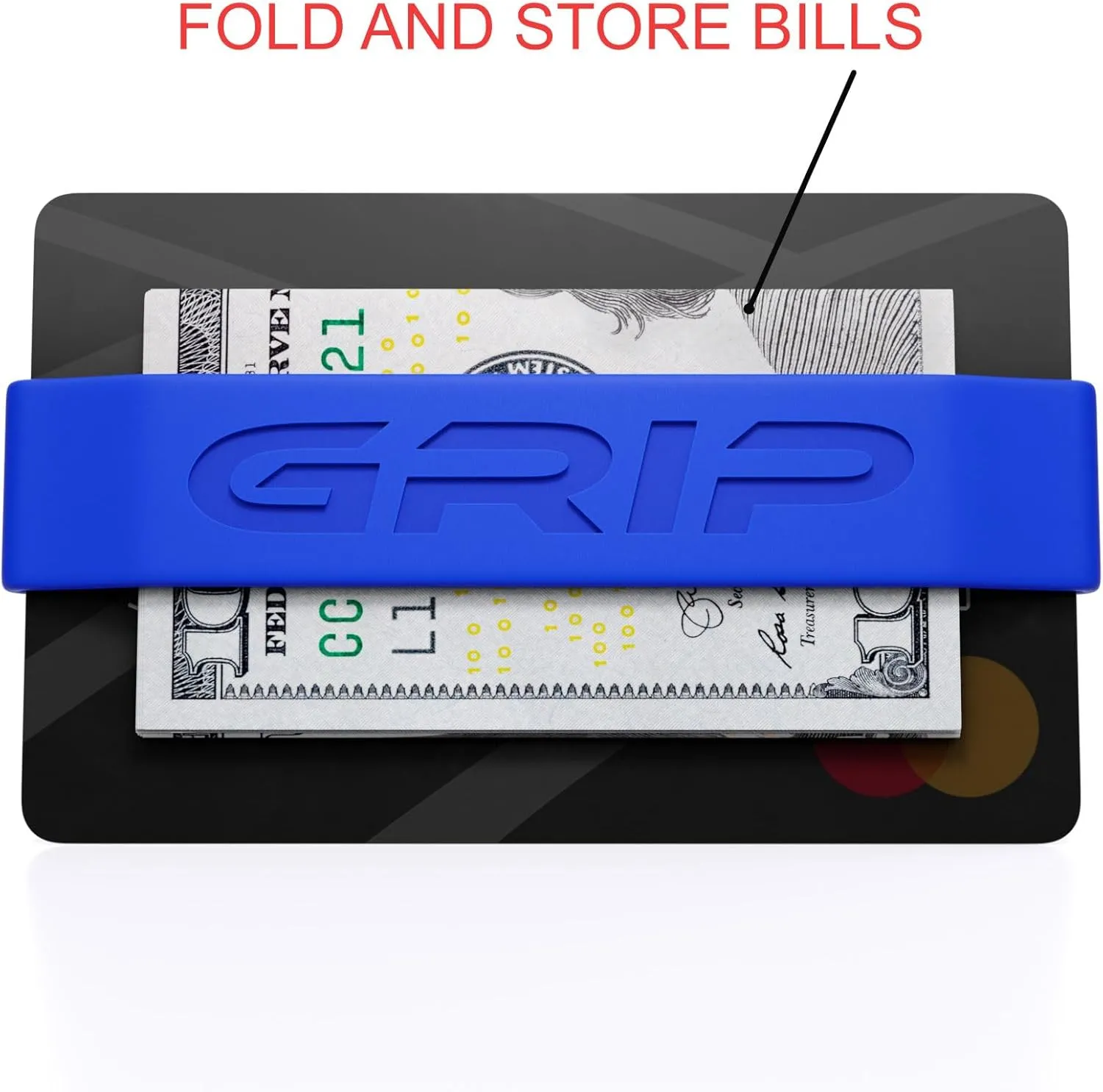Grip Money Bands (Pack of 3) - DARK BLUE - Premium Silicone Band for Cash & Cards - Slim & Durable Design