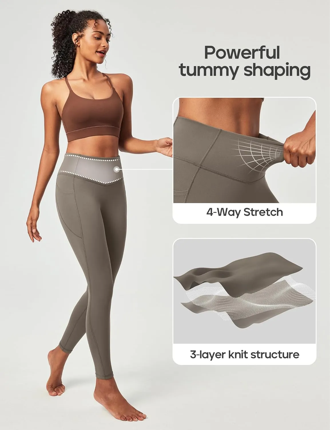 Heathyoga Compression Leggings for Women Tummy Control No Front Seam Leggings with Pockets for Women Workout Yoga Pants